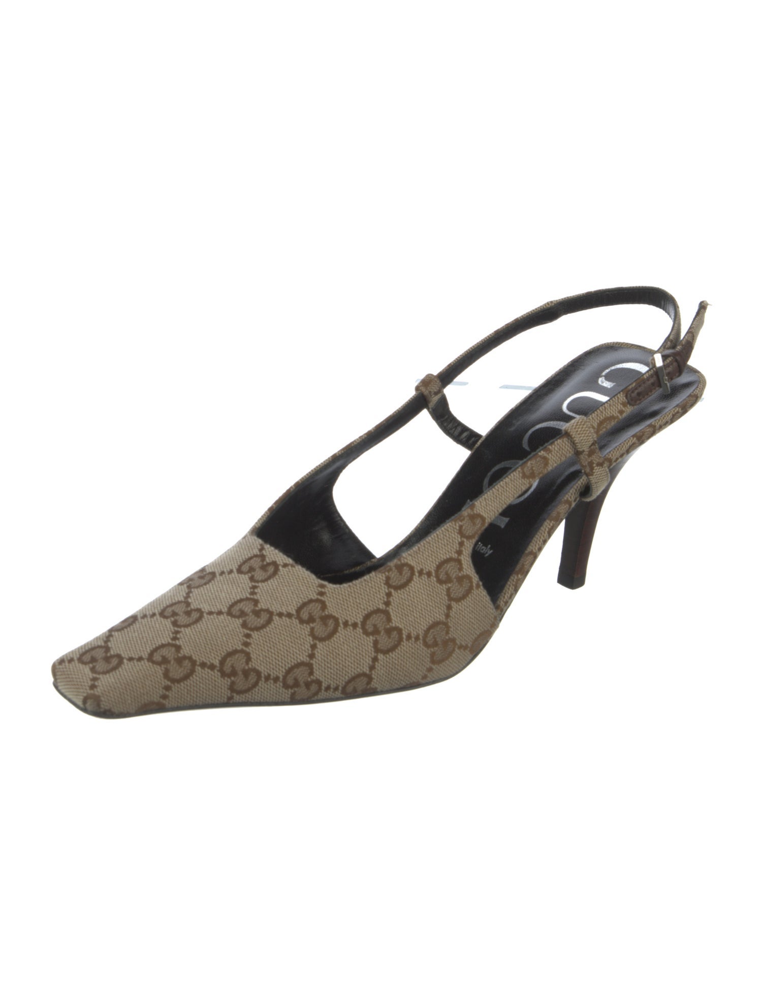 Gucci GG Canvas Slingback Pumps