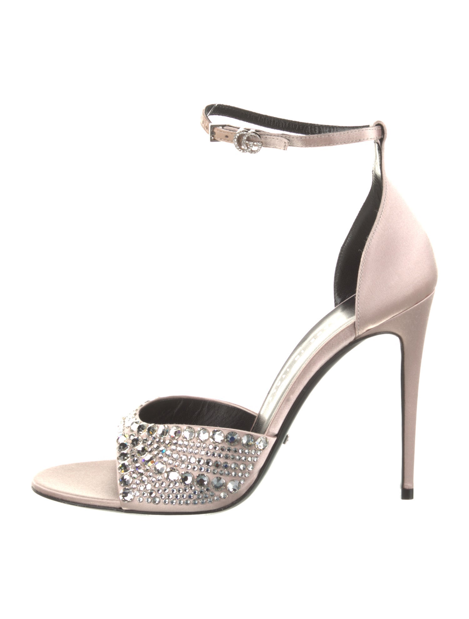 Gucci Satin Crystal Embellishments Sandals
