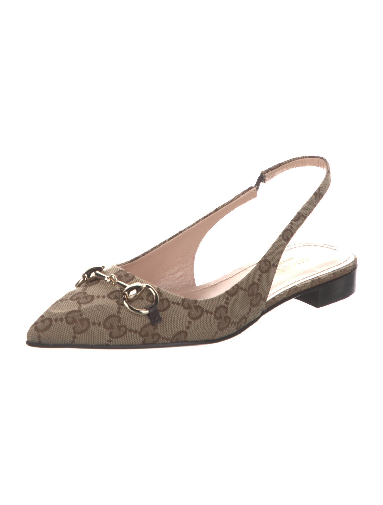 Gucci GG Canvas Canvas Slingback Flats