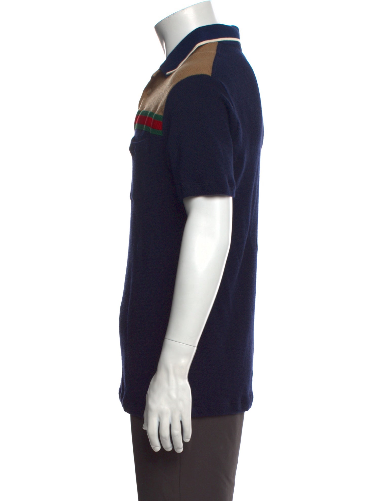 Gucci Web Accent Wool Polo Sweater