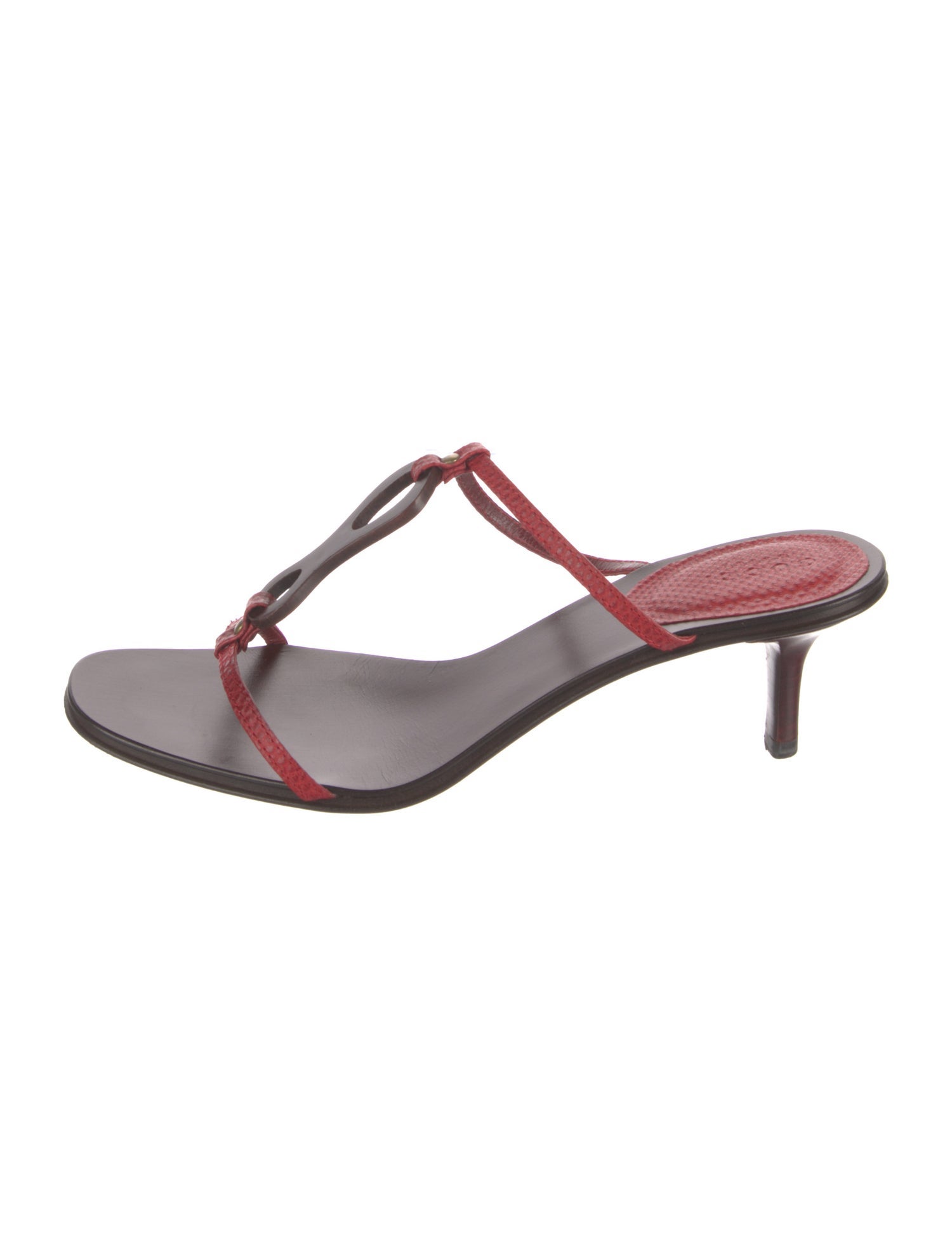 Gucci Leather T-Strap Sandals