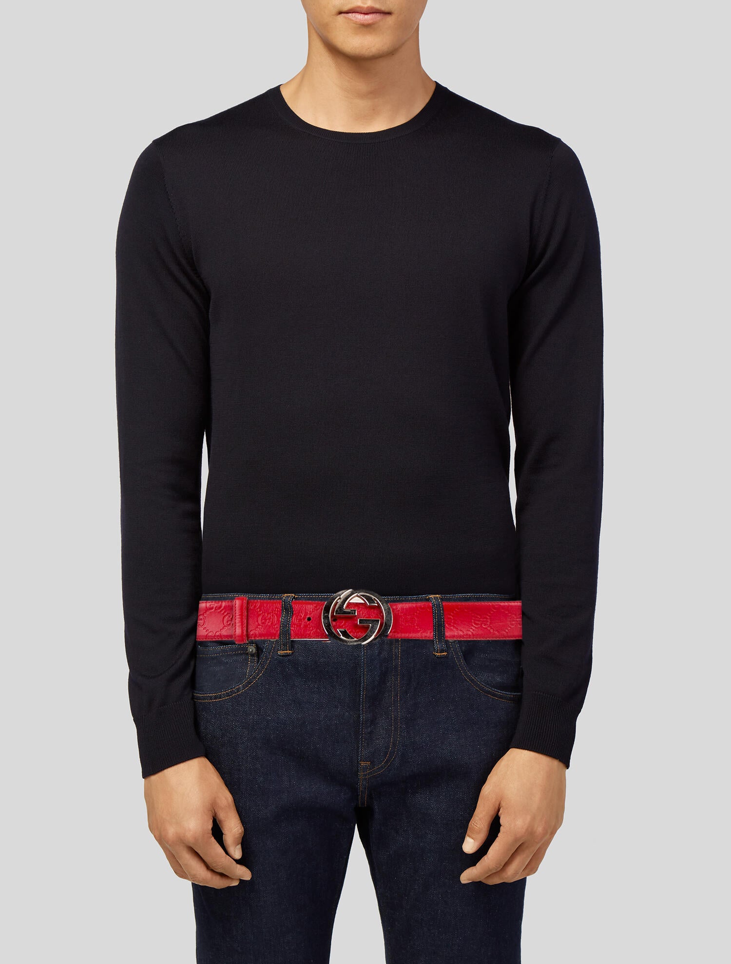 Gucci Interlocking G Logo Leather Belt