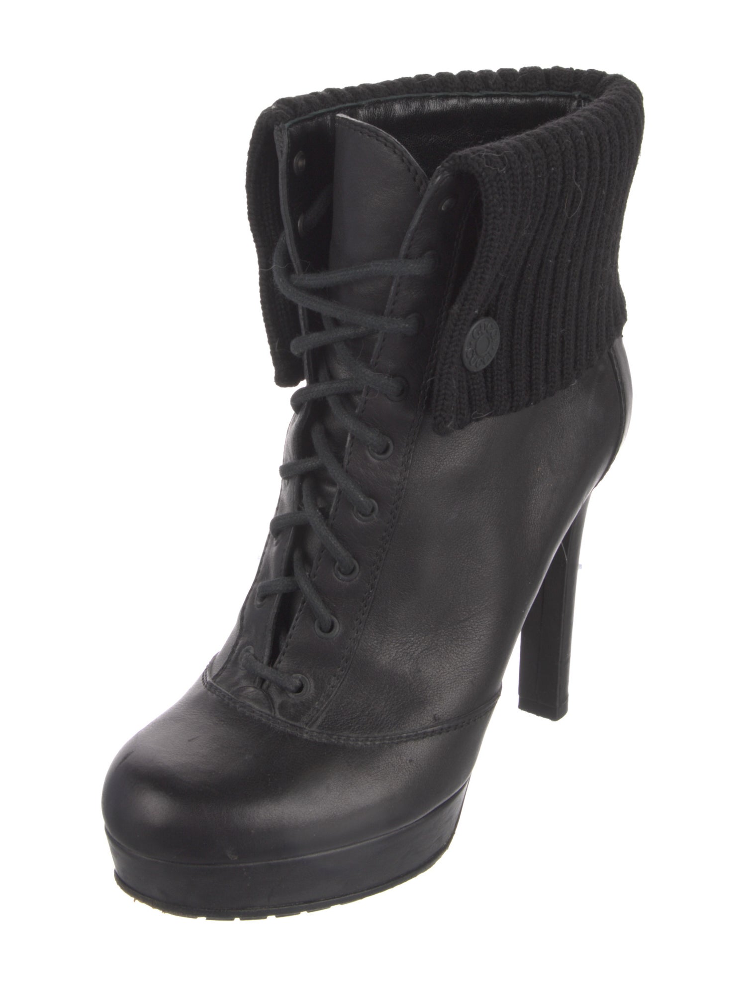 Gucci Leather Lace-Up Boots