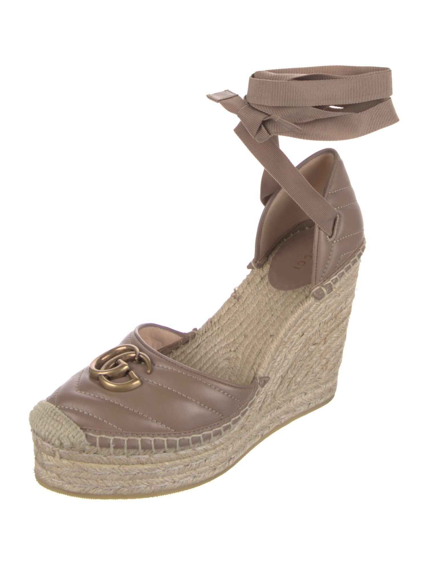 Gucci Double G Logo Leather D'Orsay Pumps