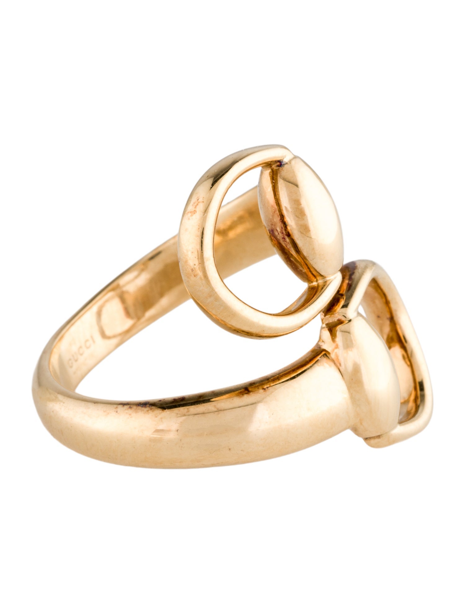 Gucci 18K Horsebit Bypass Ring