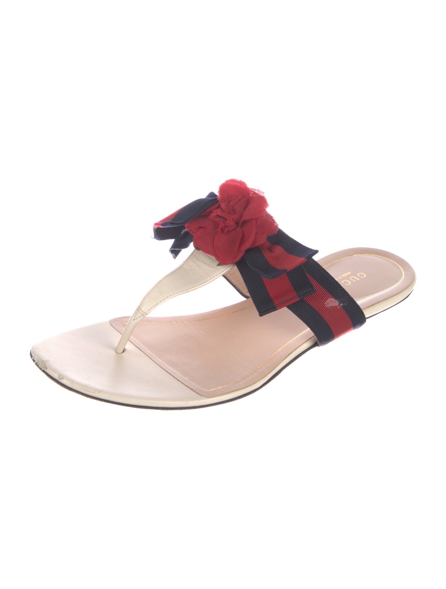 Gucci Leather Colorblock Pattern Slides