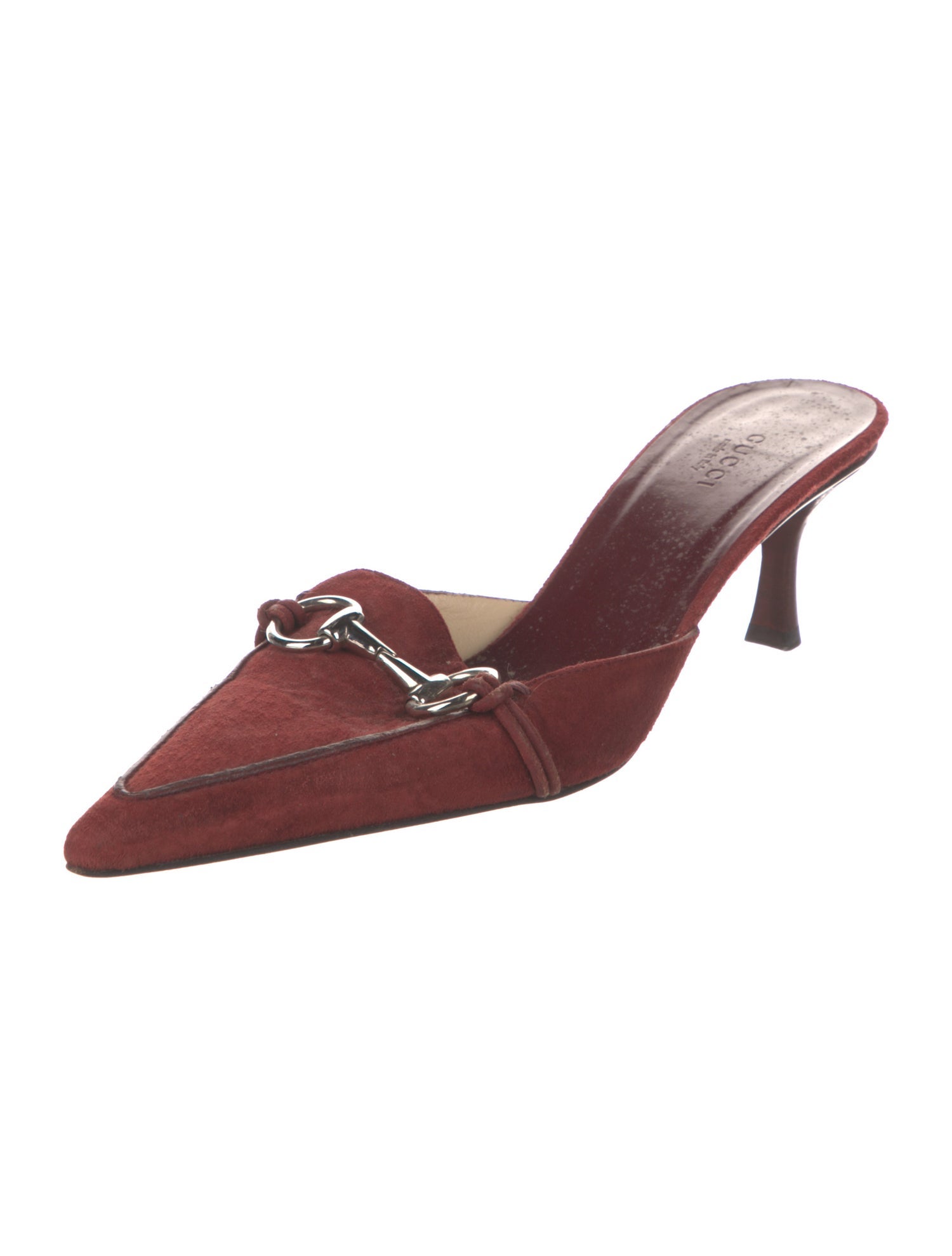 Gucci Horsebit Accent Suede Mules