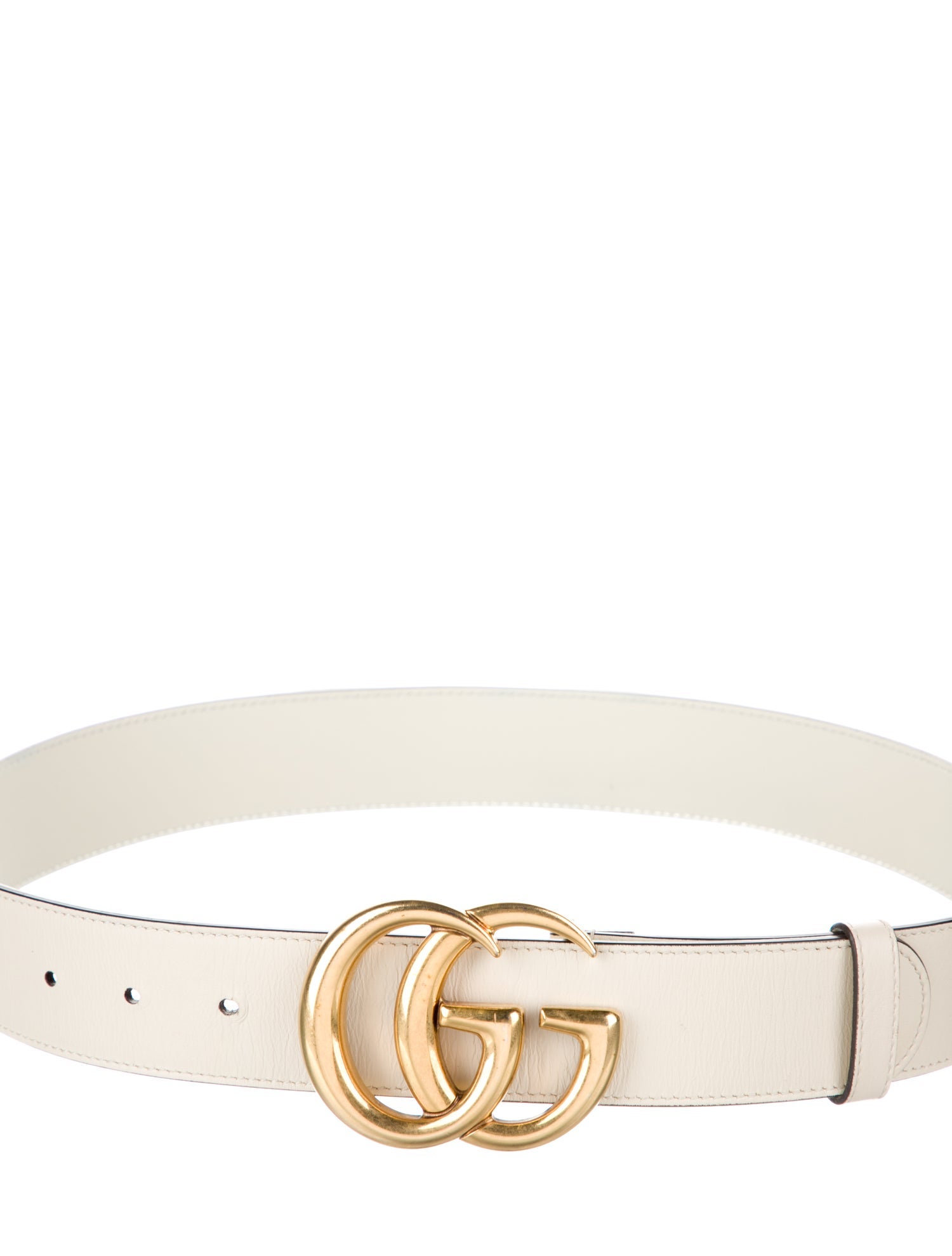 Gucci Double G Logo Leather Belt