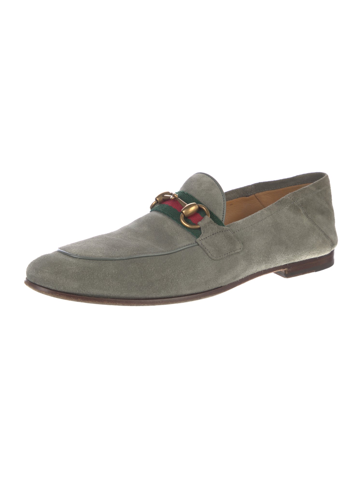 Gucci Web Accent Suede Dress Loafers