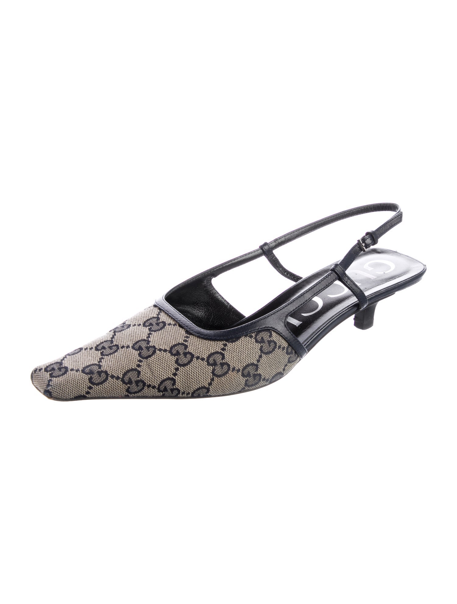 Gucci GG Canvas Canvas Slingback Pumps