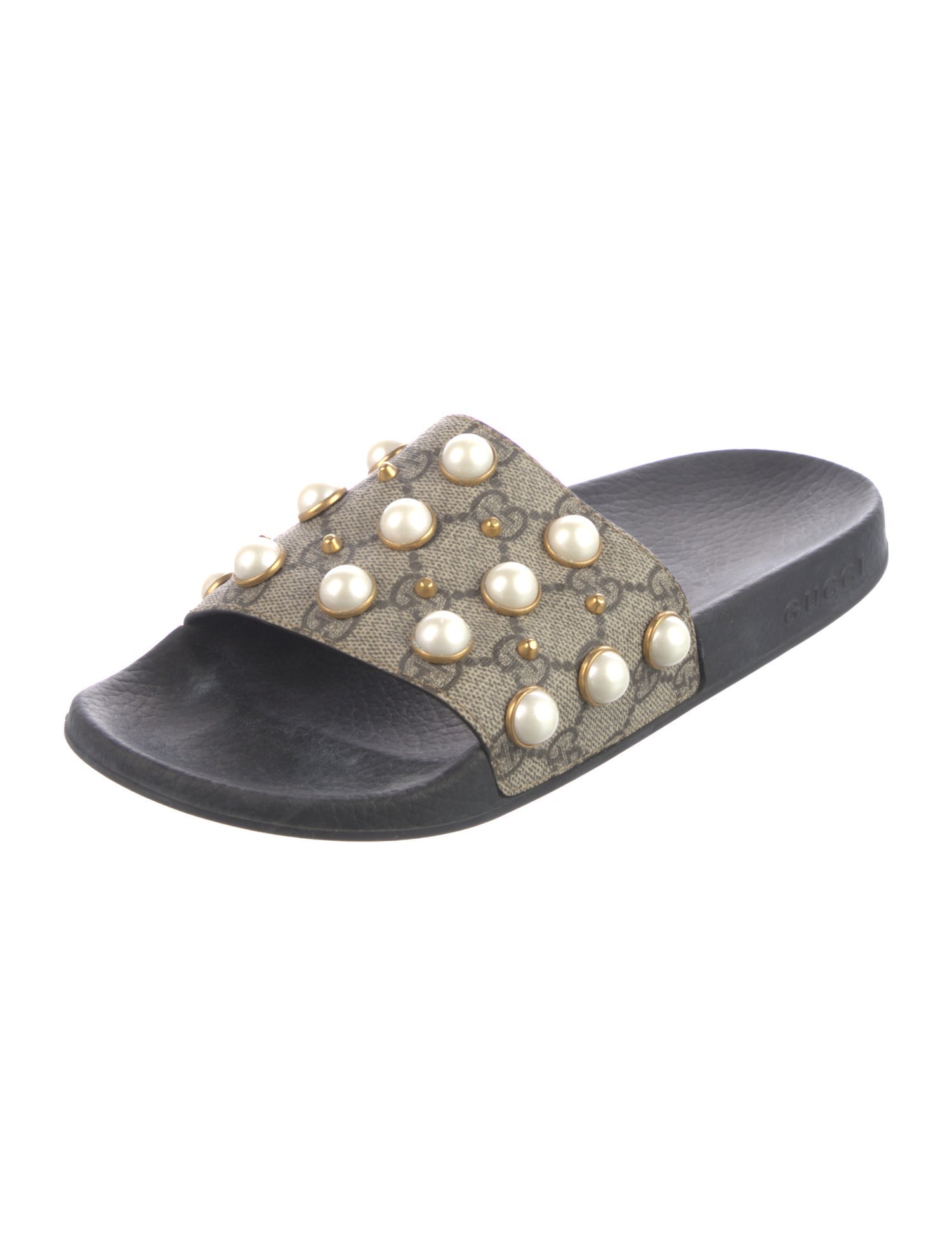 Gucci Faux Pearl Accents Studded Accents Flats