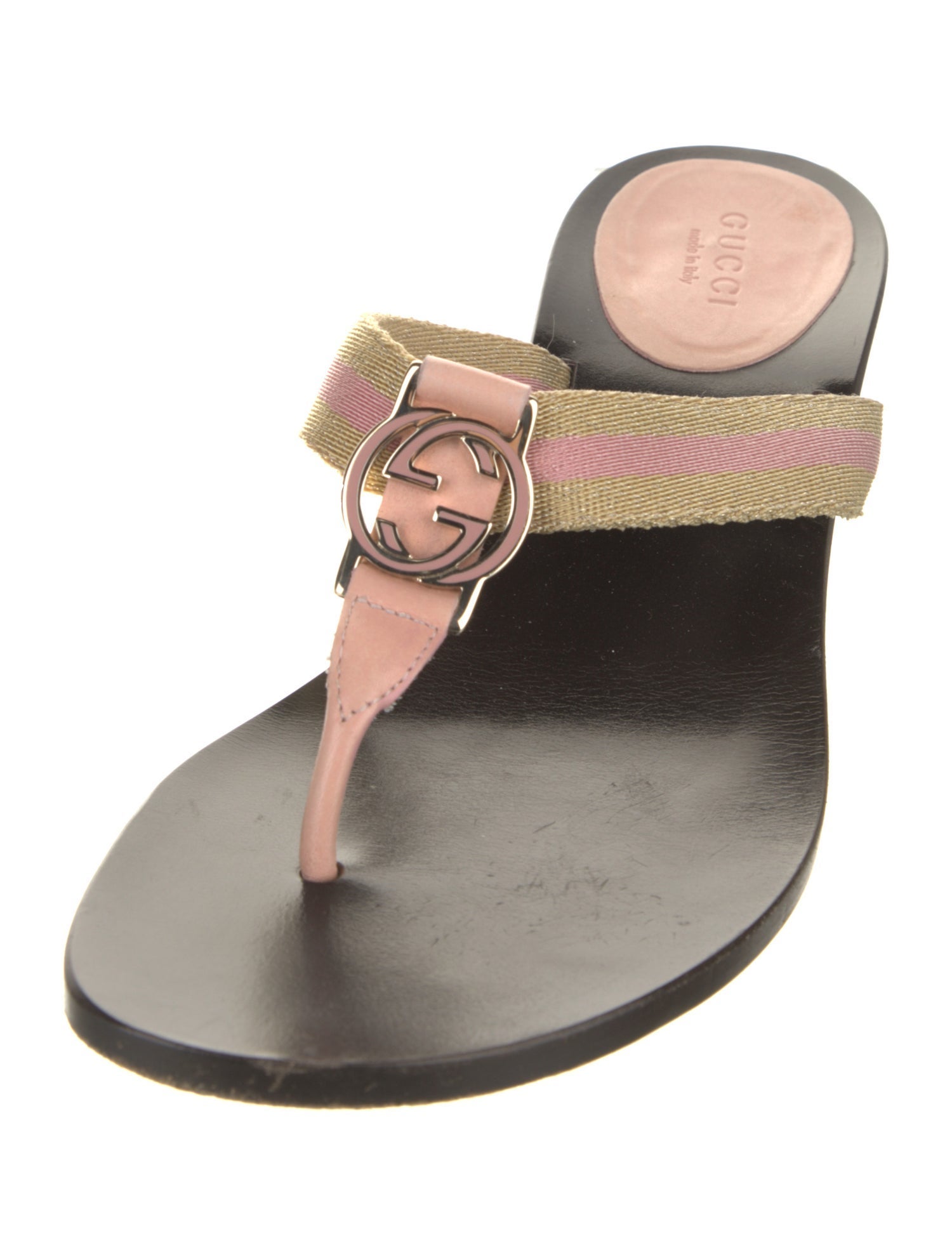 Gucci Interlocking G Logo Canvas Sandals