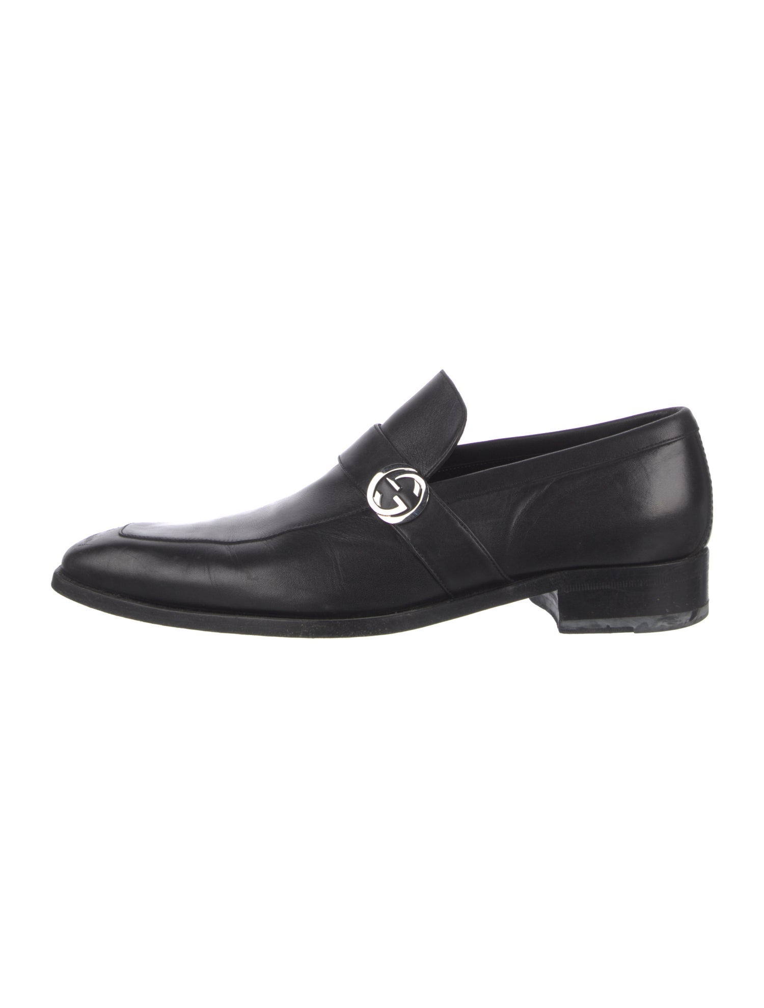 Gucci Interlocking G Logo Leather Dress Loafers