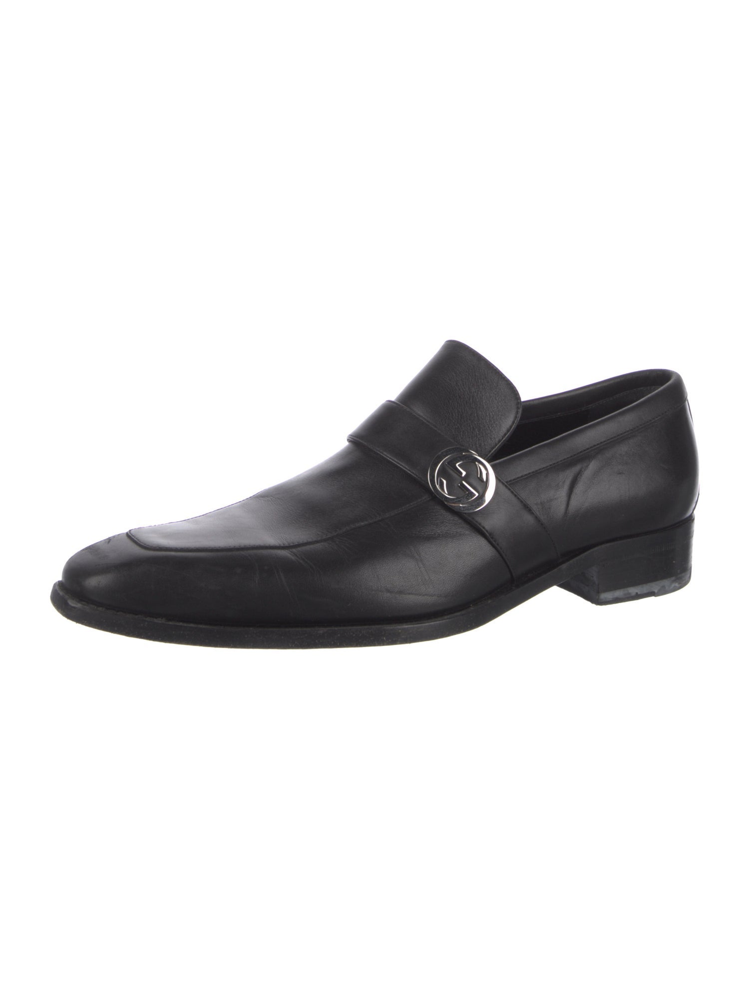 Gucci Interlocking G Logo Leather Dress Loafers