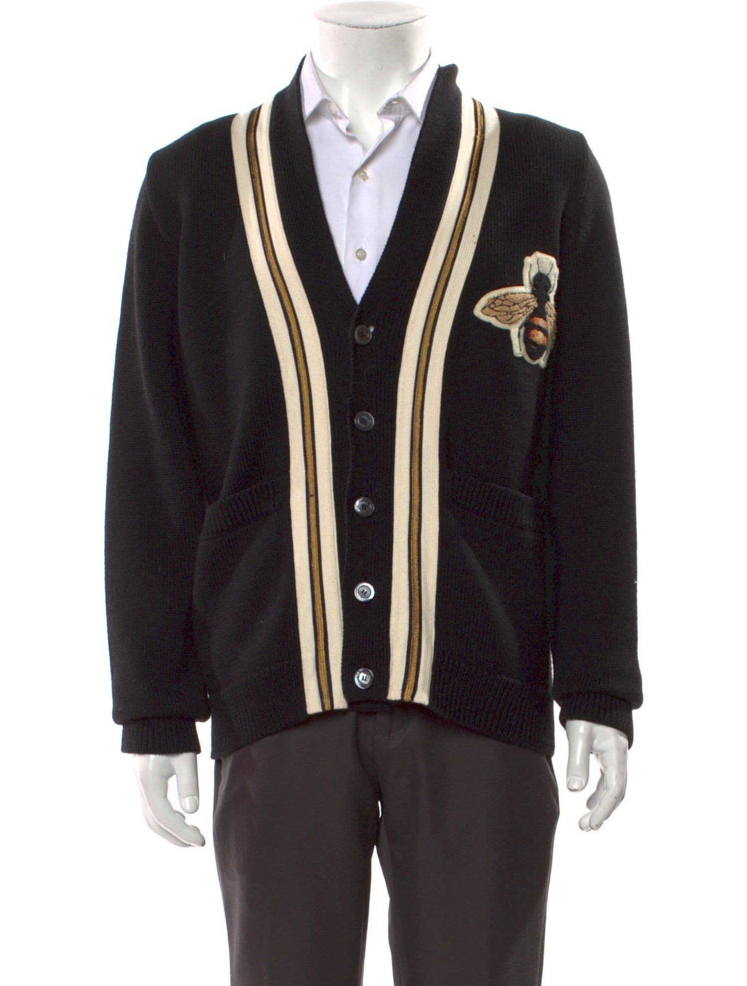 Gucci Striped V-Neck Cardigan