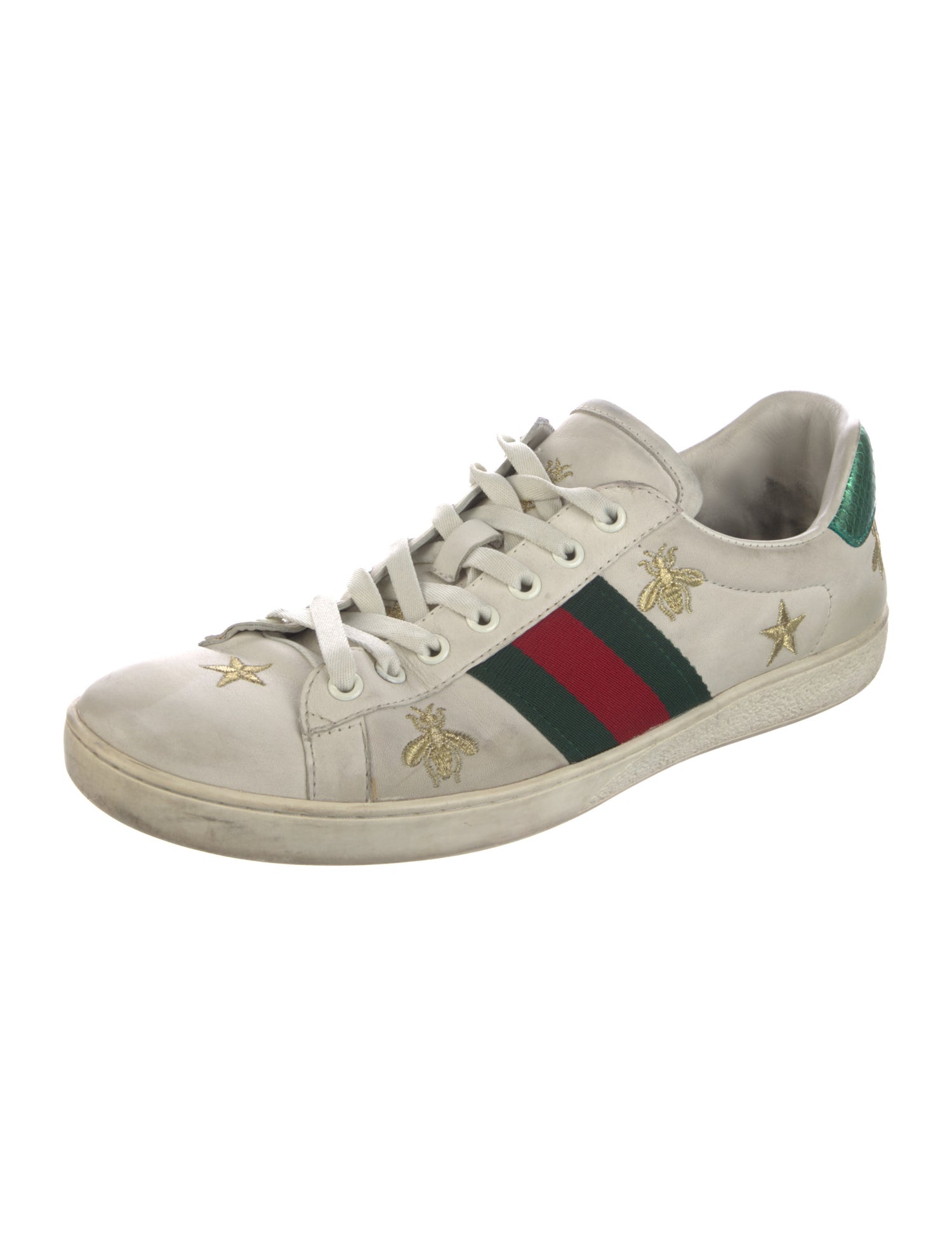 Gucci Web Accent Leather Sneakers
