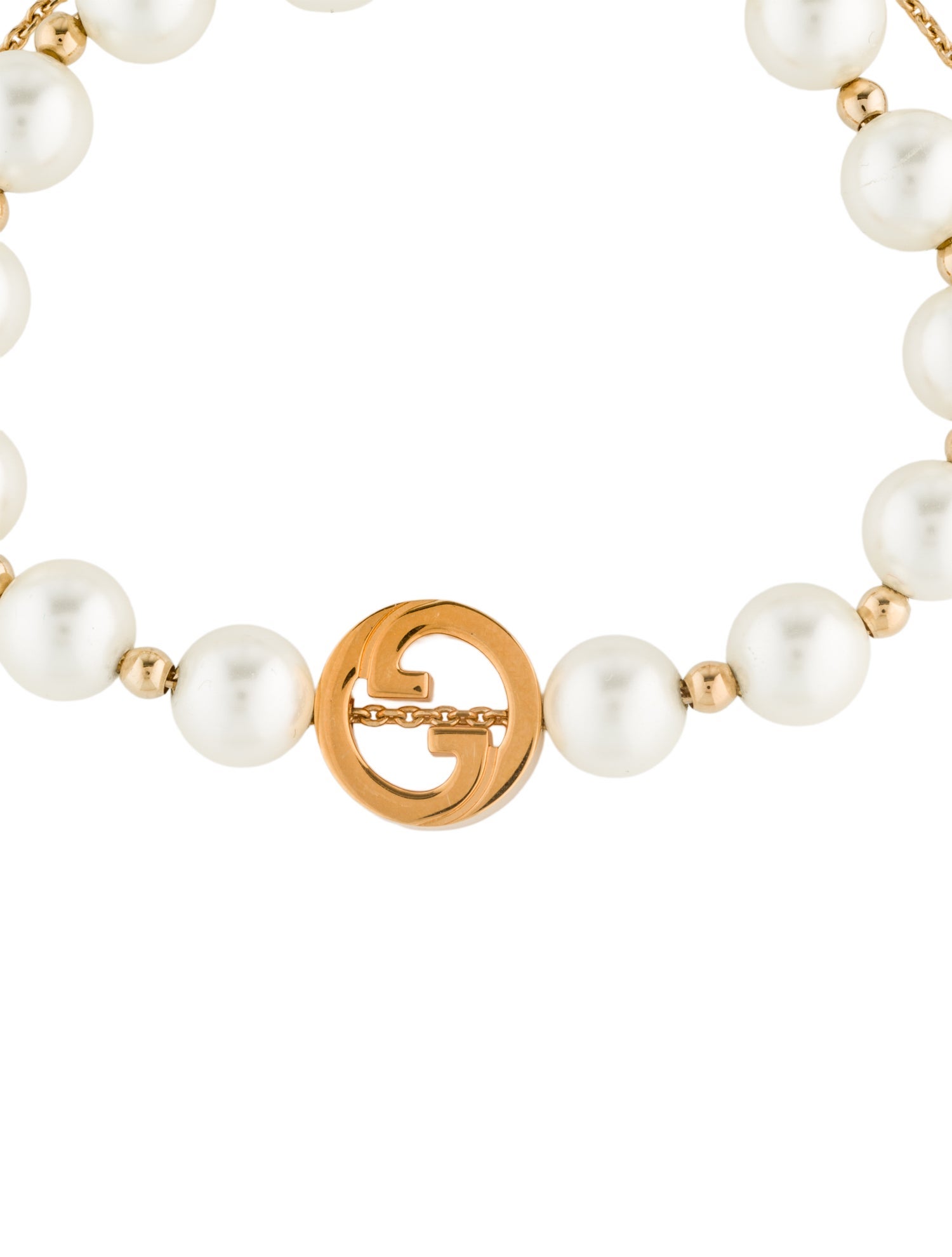 Gucci Faux Pearl Interlocking Bracelet