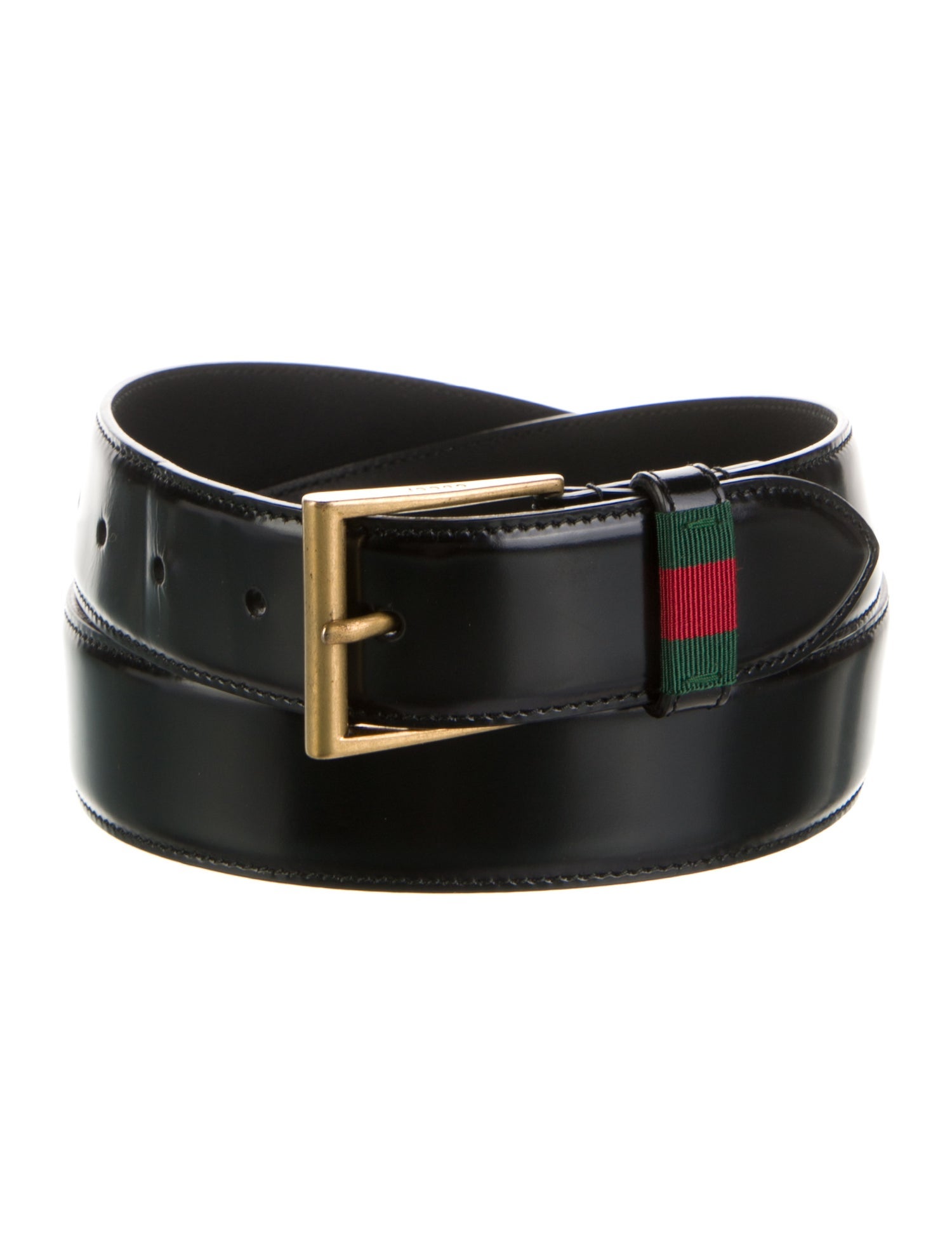 Gucci Web Accent Leather Belt