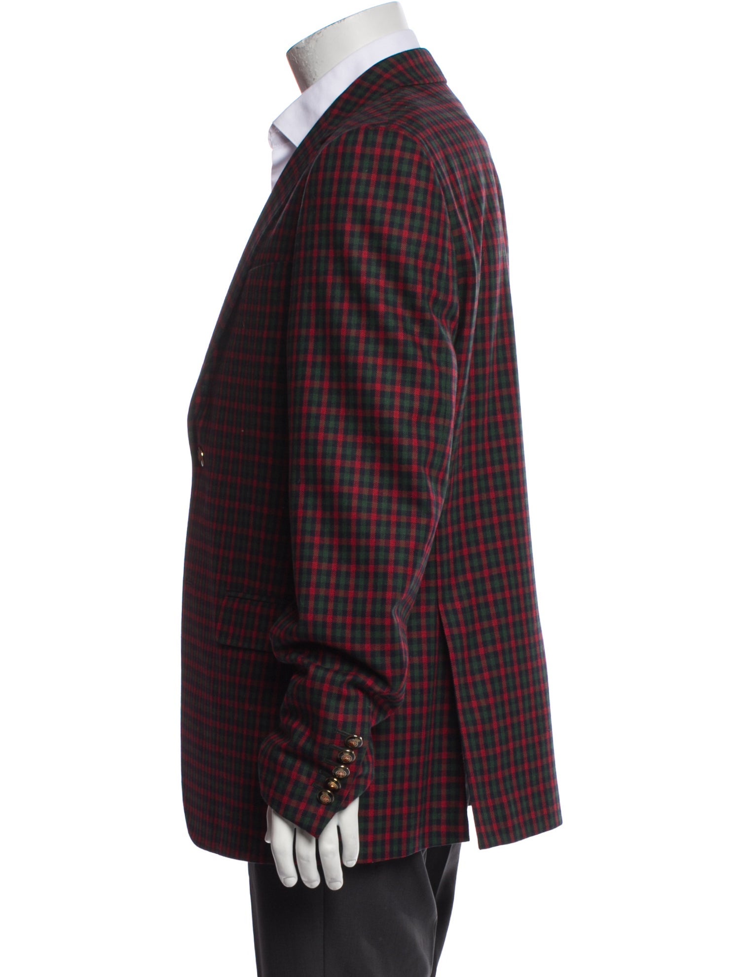 Gucci Wool Plaid Print Blazer