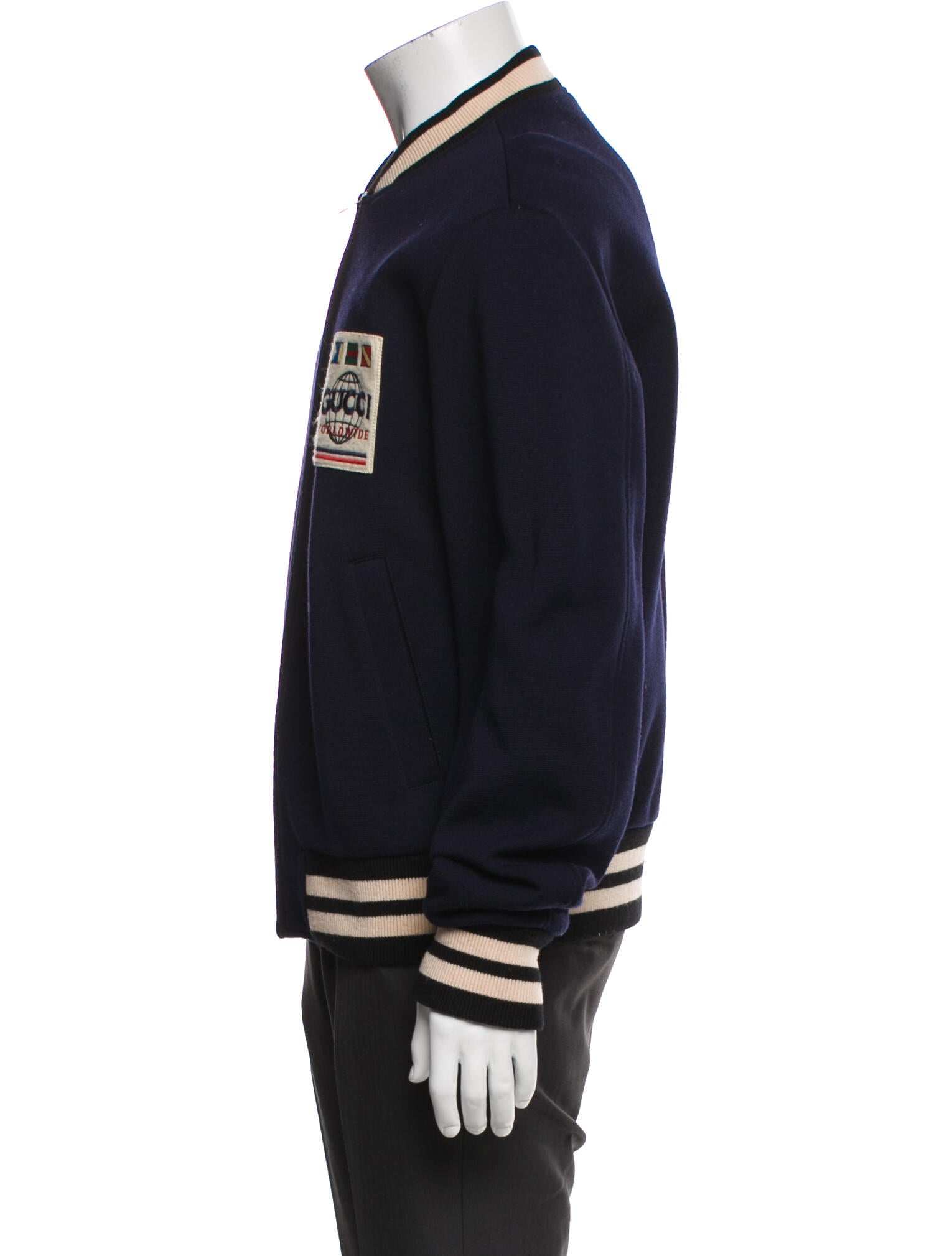 Gucci Wool Graphic Print Varsity Jacket