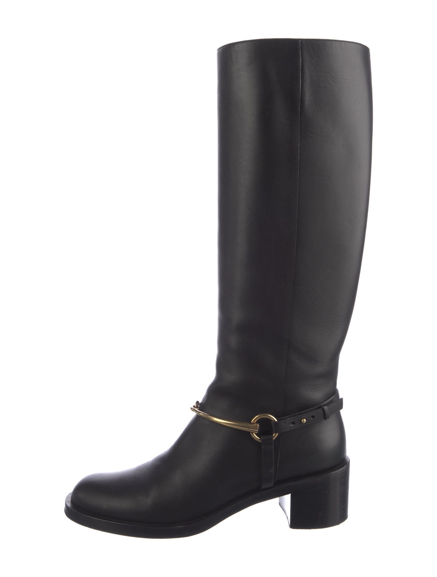 Gucci Horsebit Accent Leather Riding Boots