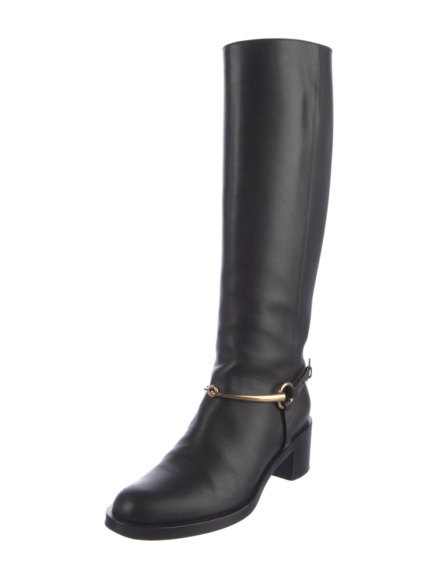 Gucci Horsebit Accent Leather Riding Boots