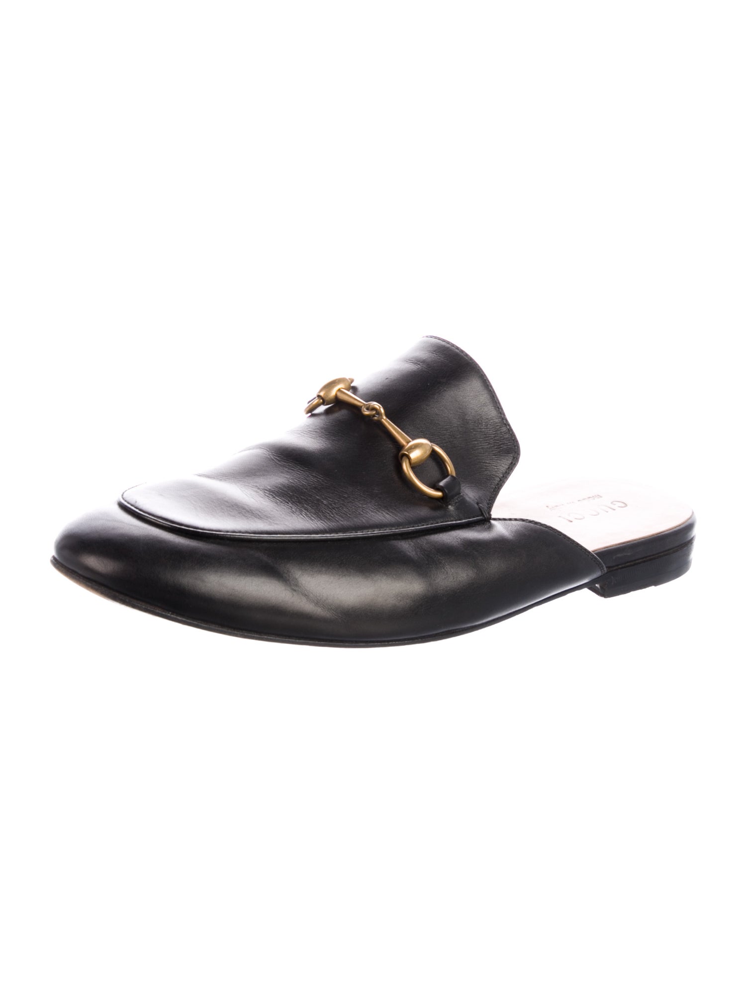 Gucci Horsebit Accent Leather Slippers