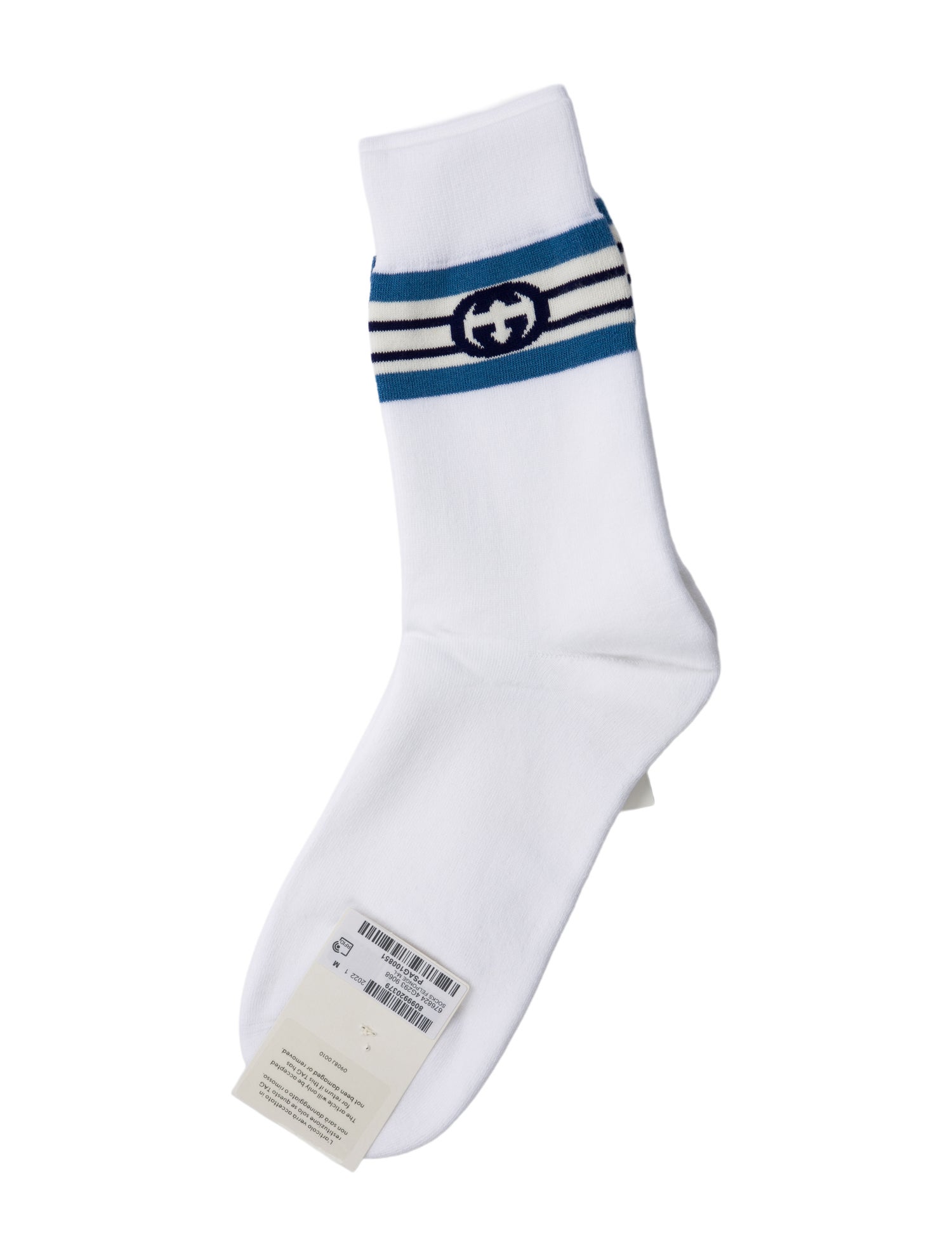 Gucci Cotton Felponge Interlocking Pattern Print Calf Socks Size M w/Tags