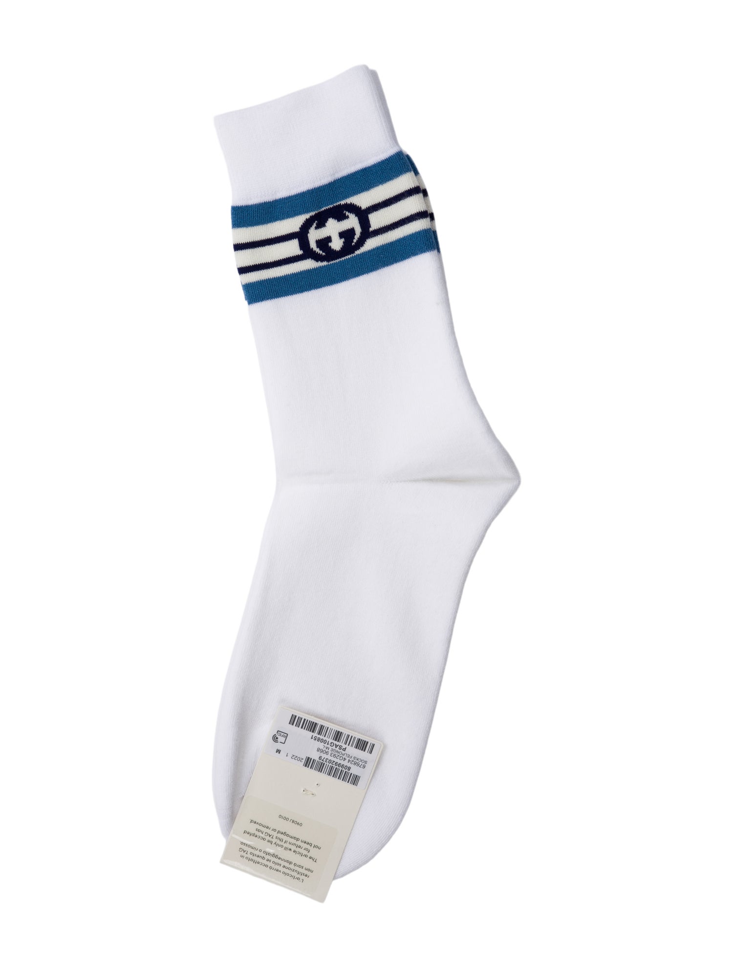 Gucci Cotton Felponge Interlocking Pattern Print Socks Size M w/Tags