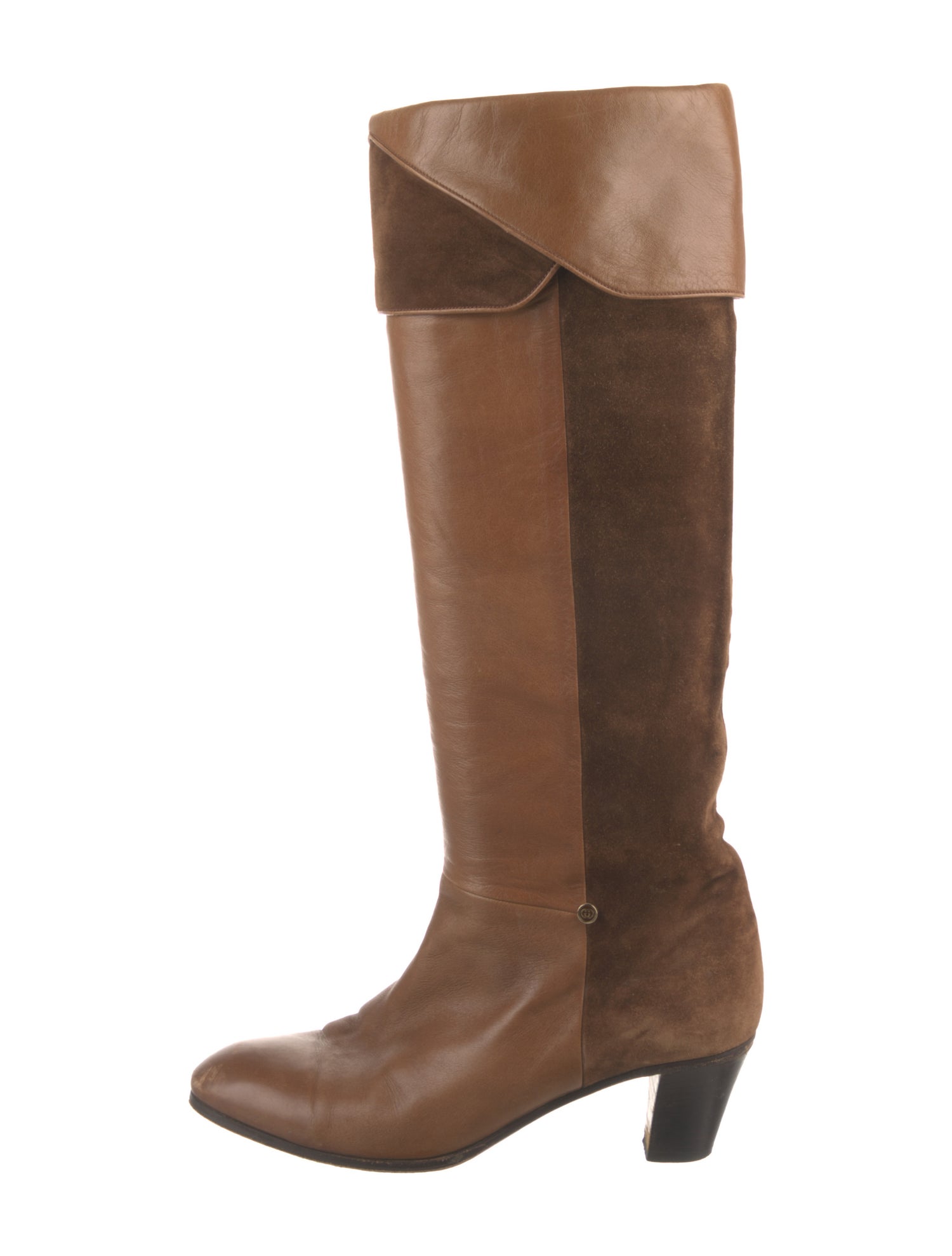 Gucci Interlocking G Logo Suede Riding Boots