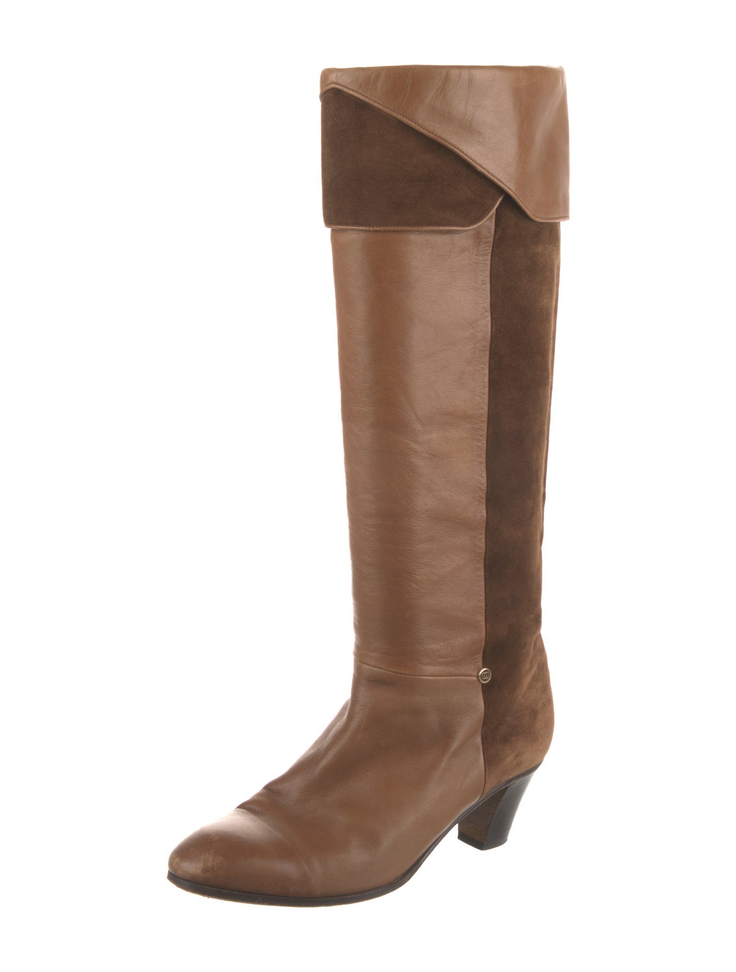 Gucci Interlocking G Logo Suede Riding Boots