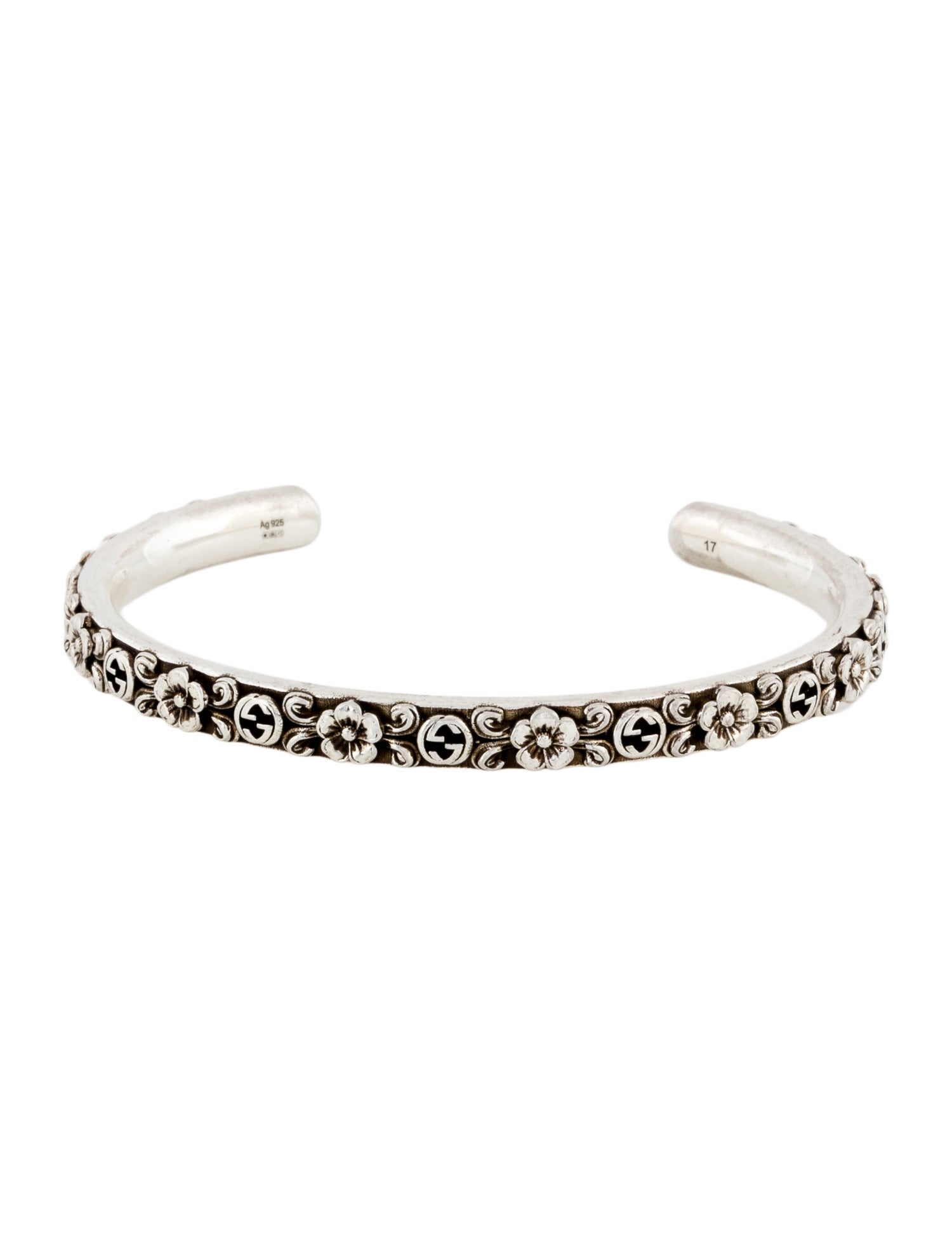Gucci Floral Interlocking G Cuff Bracelet