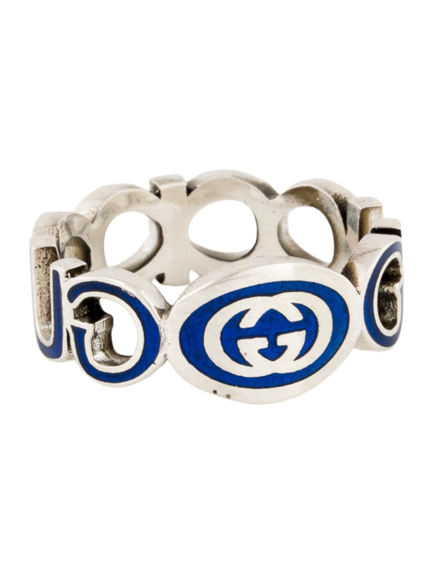 Gucci Enamel Interlocking G Logo Cutout Band