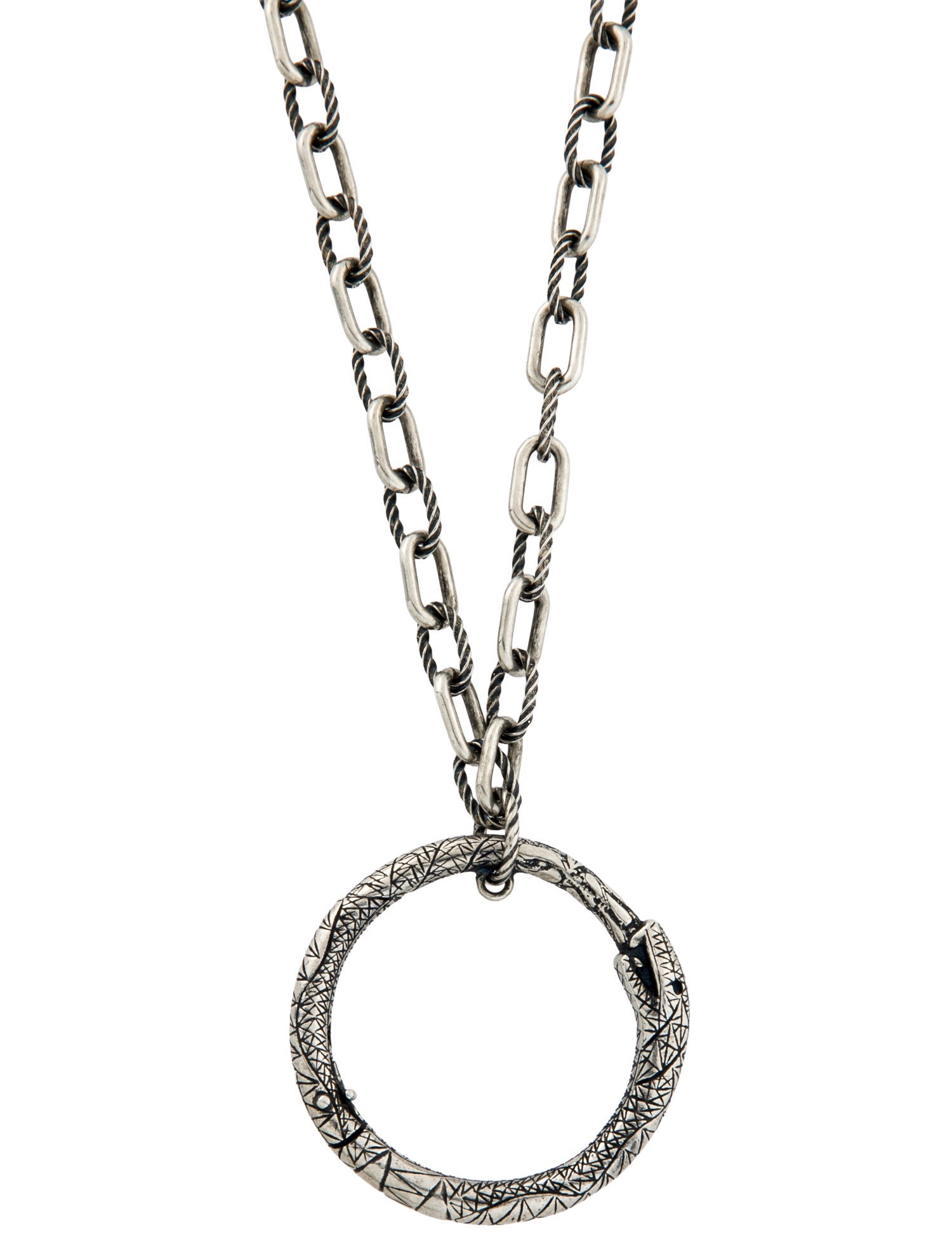 Gucci Ouroboros Snake Pendant Necklace