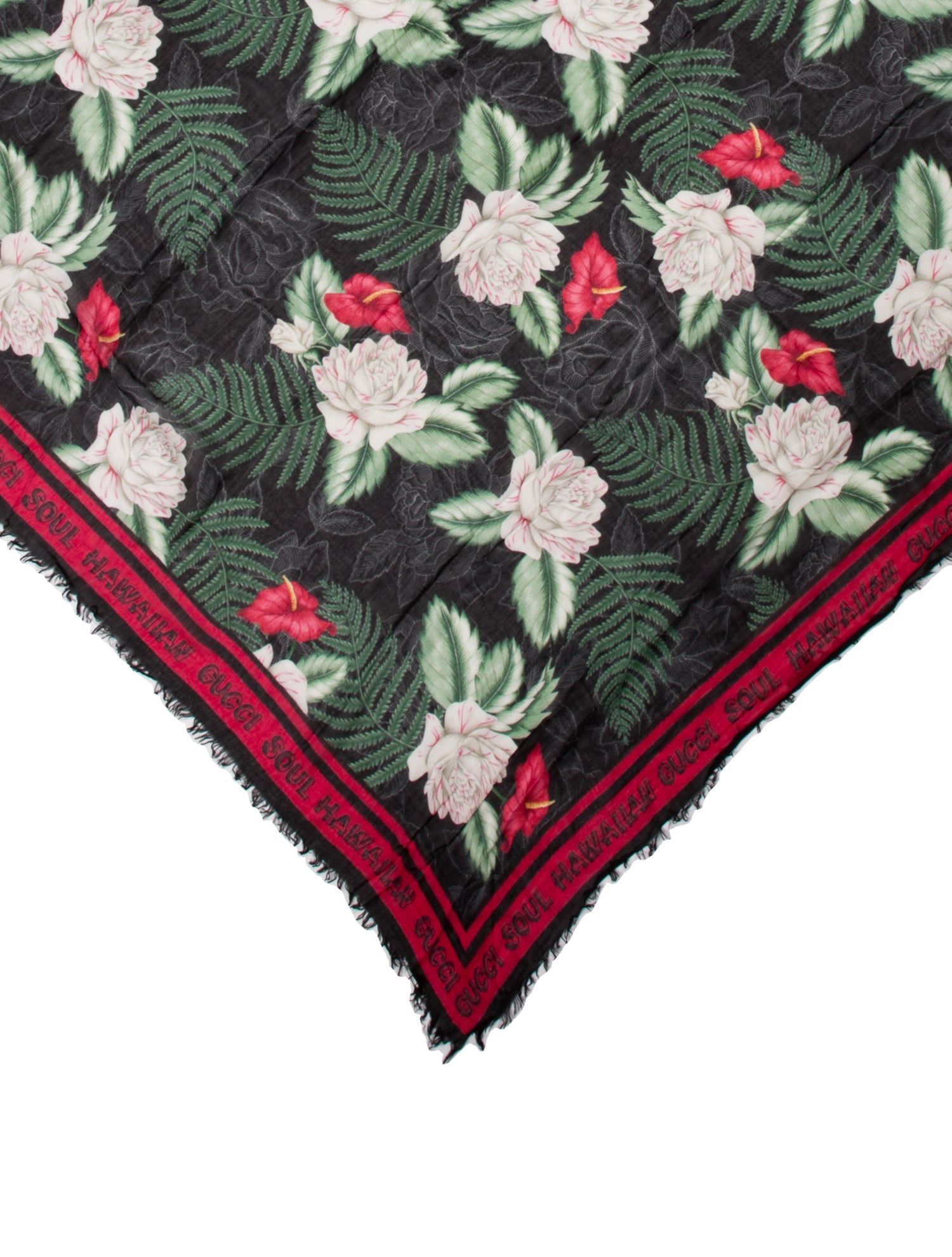 Gucci Silk Floral Print Scarf