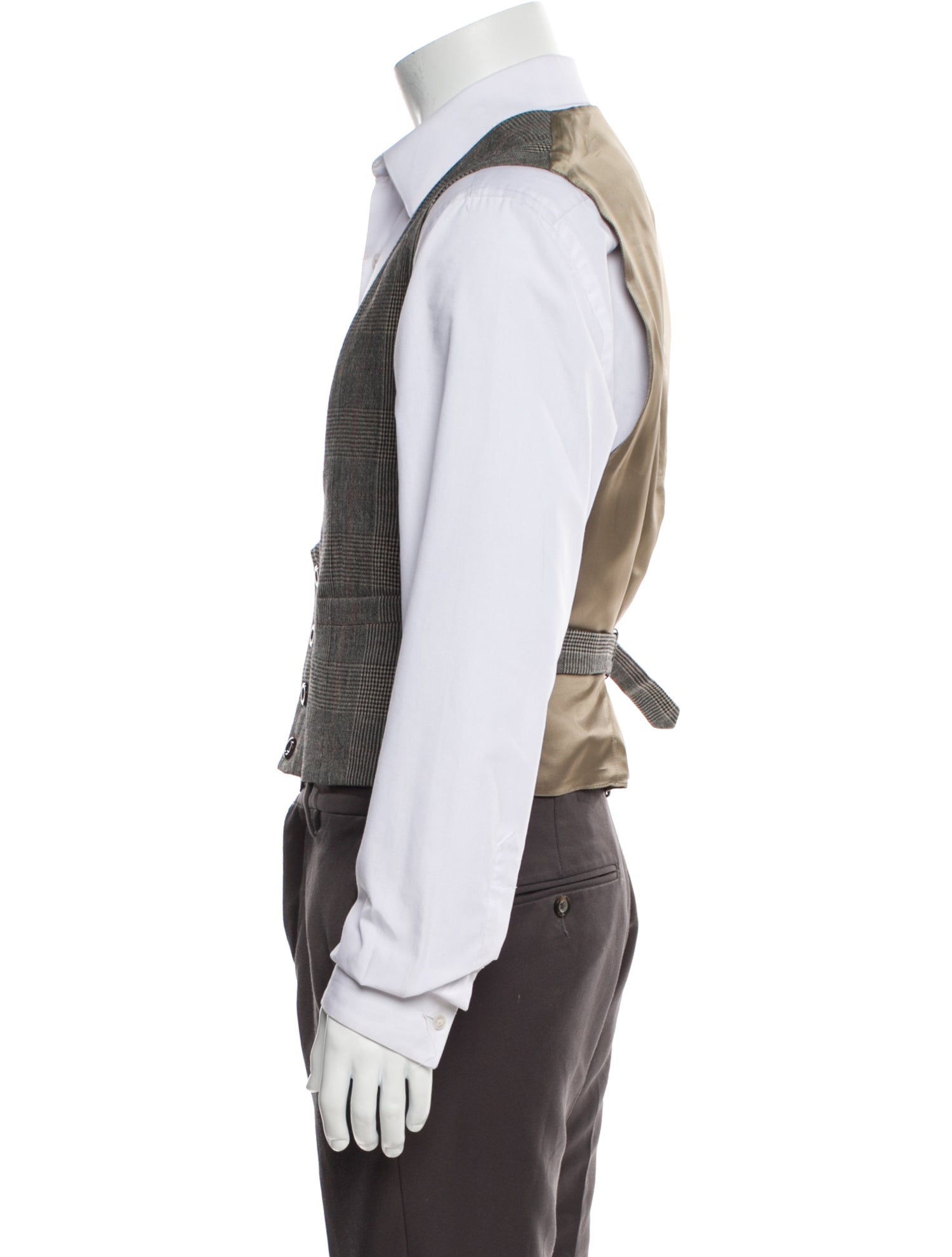 Gucci Wool Plaid Print Vest