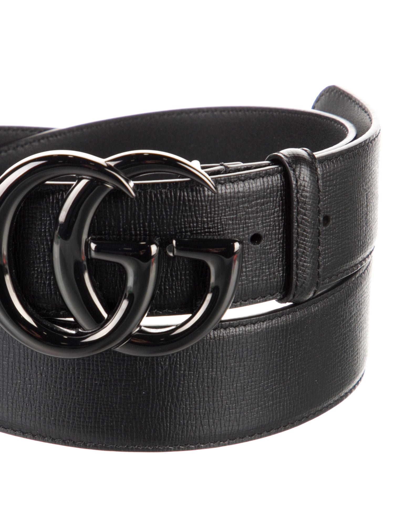 Gucci Double G Logo Leather Belt