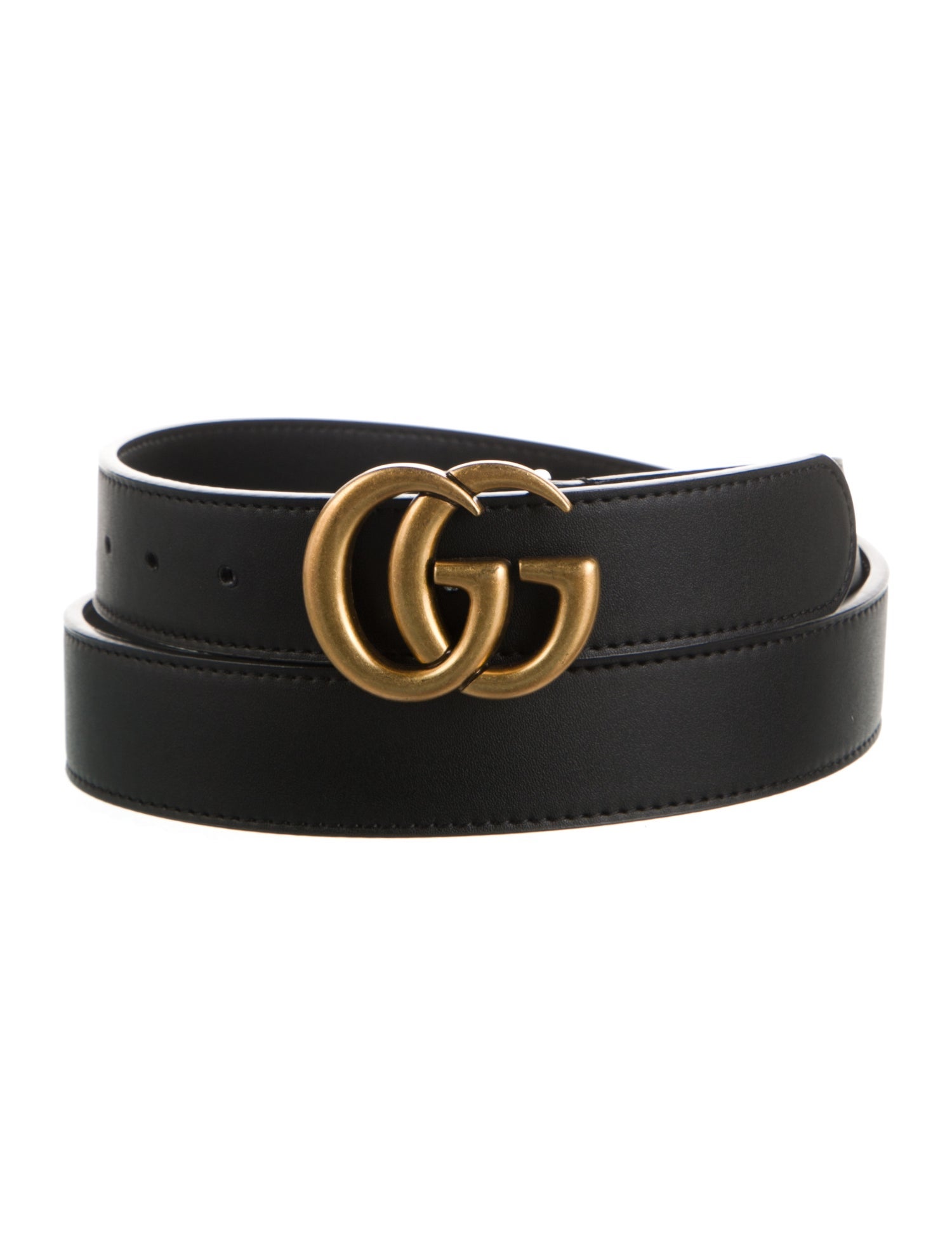 Gucci Double G Logo Leather Belt