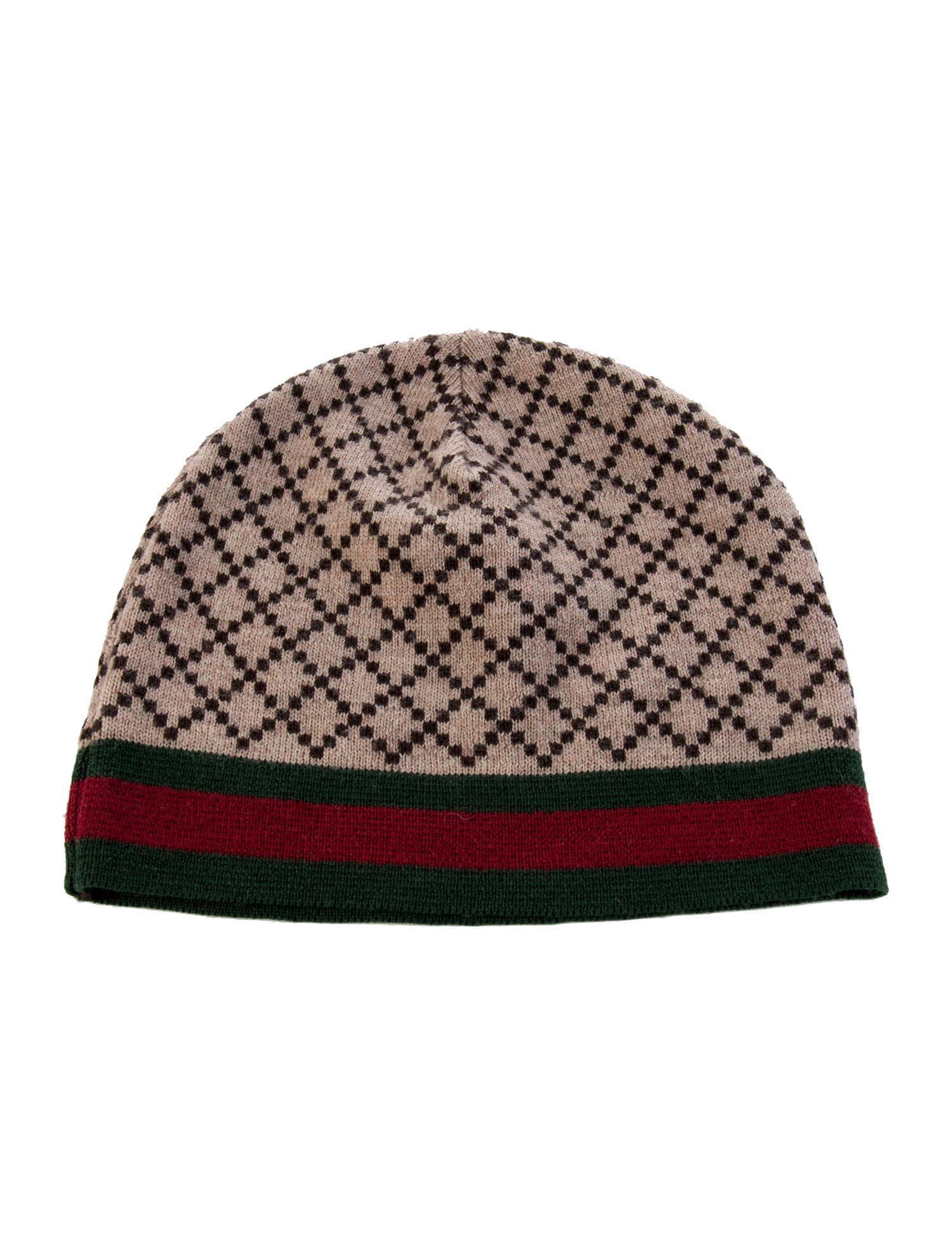 Gucci Pattern Print Wool Knit Beanie