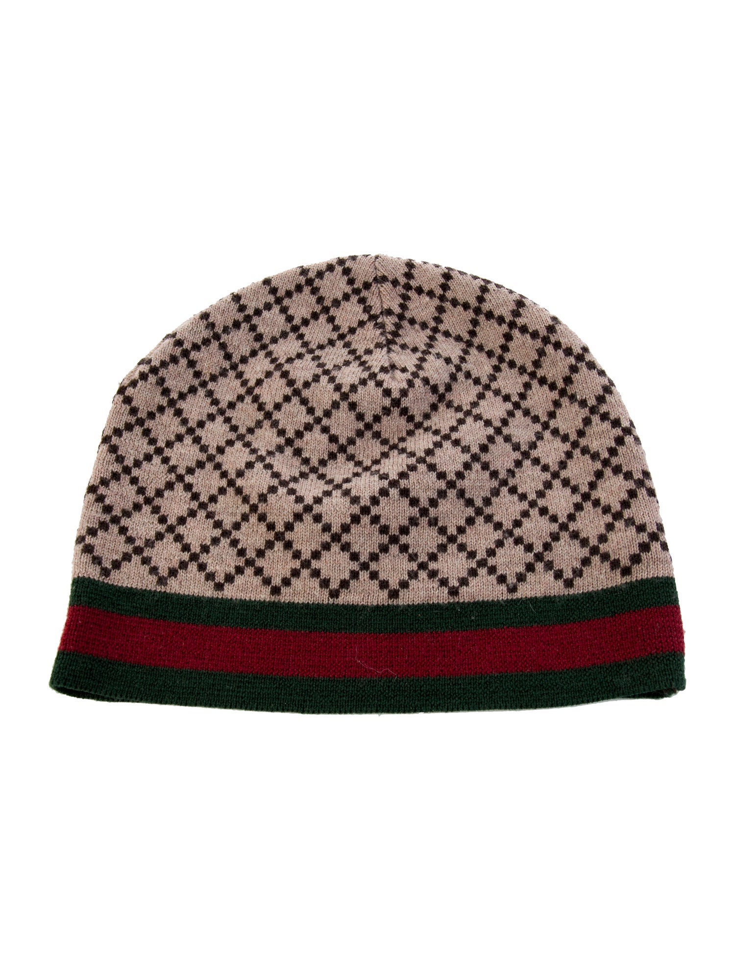 Gucci Pattern Print Wool Knit Beanie