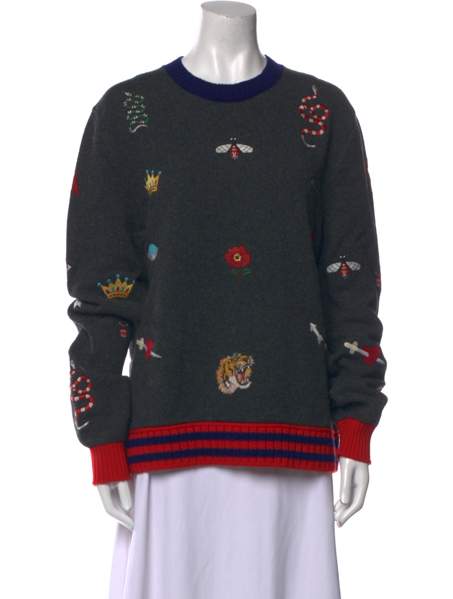 Gucci Printed Crew Neck Pullover