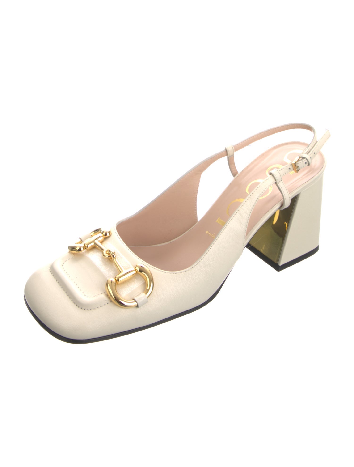 Gucci Horsebit Accent Leather Slingback Pumps