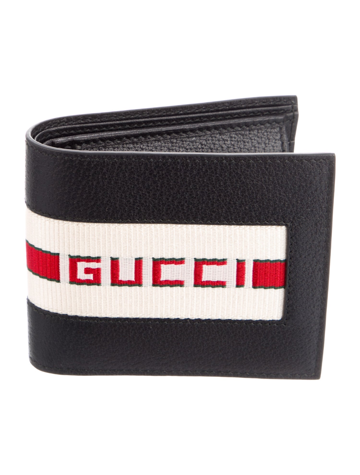 Gucci Web Accent Leather Bifold Wallet w/ Tags
