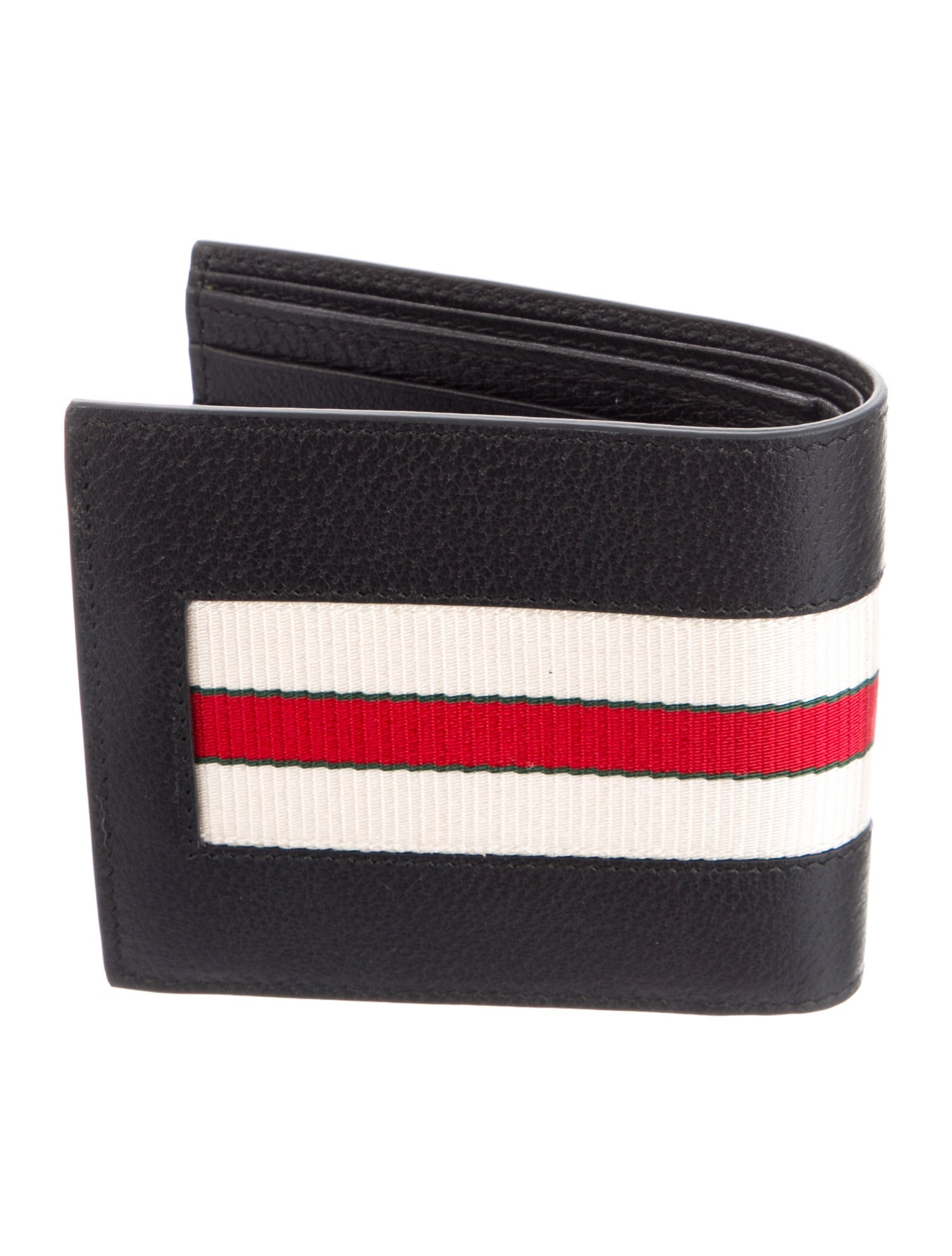 Gucci Web Accent Leather Bifold Wallet w/ Tags