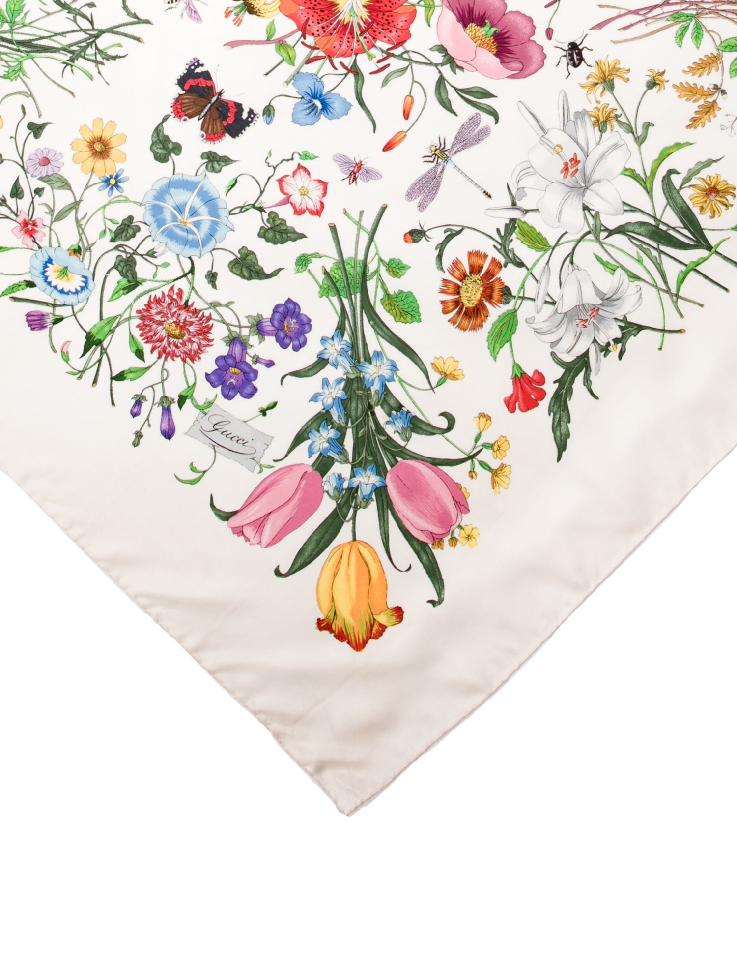 Gucci Silk Floral Print Scarf