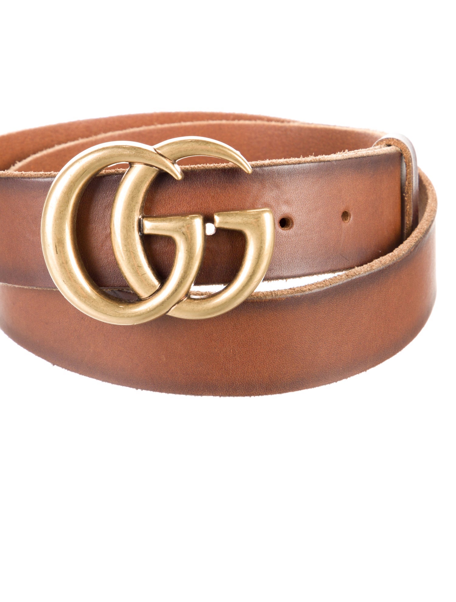 Gucci Double G Logo Leather Waist Belt