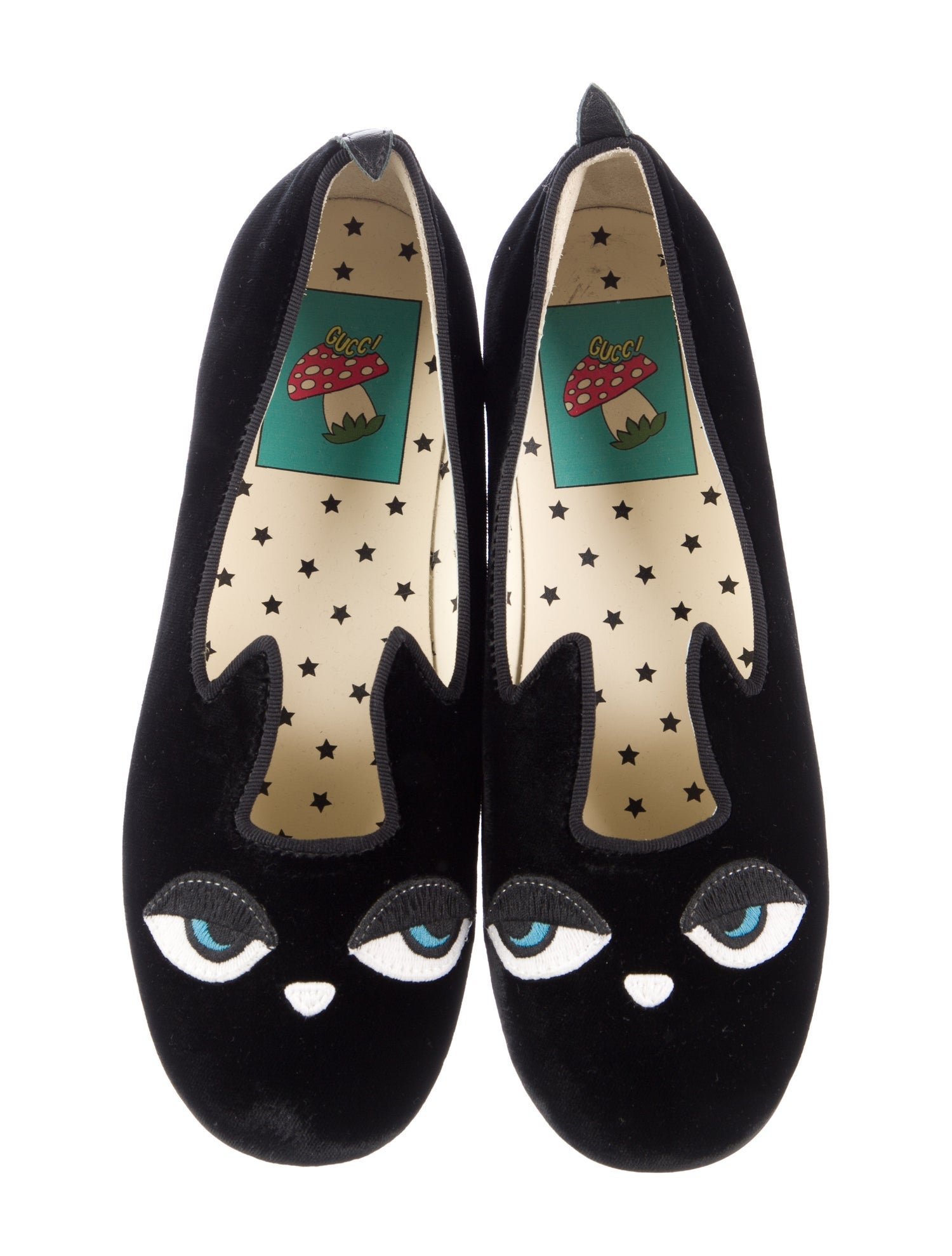 Gucci Velvet Cat Flats