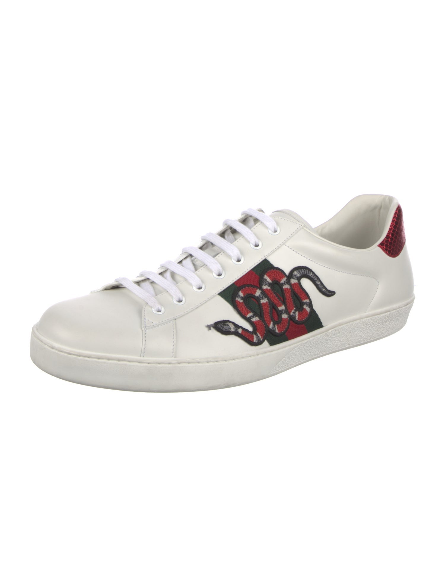 Gucci Web Accent Leather Sneakers
