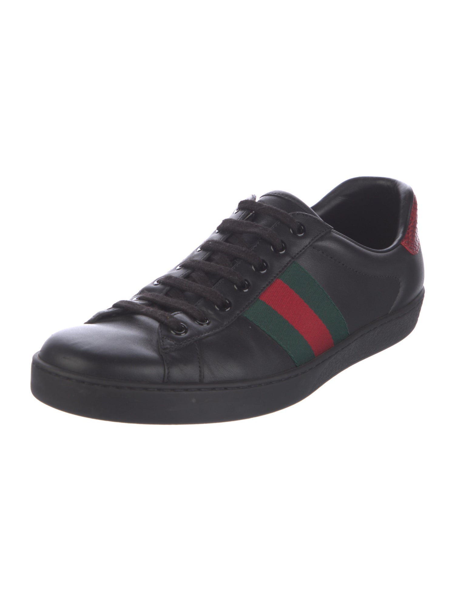 Gucci Web Accent Leather Sneakers