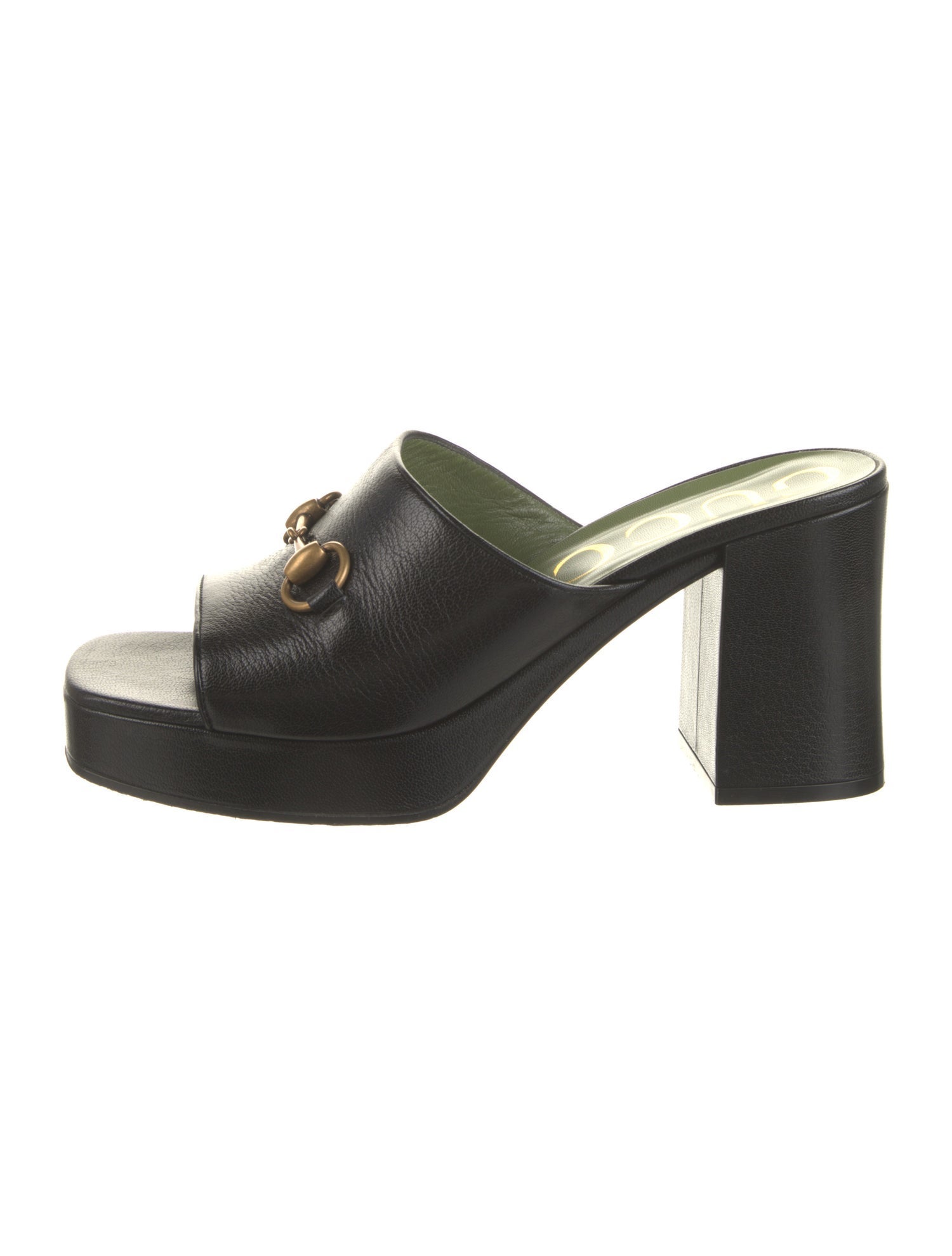 Gucci Horsebit Accent Leather Slides